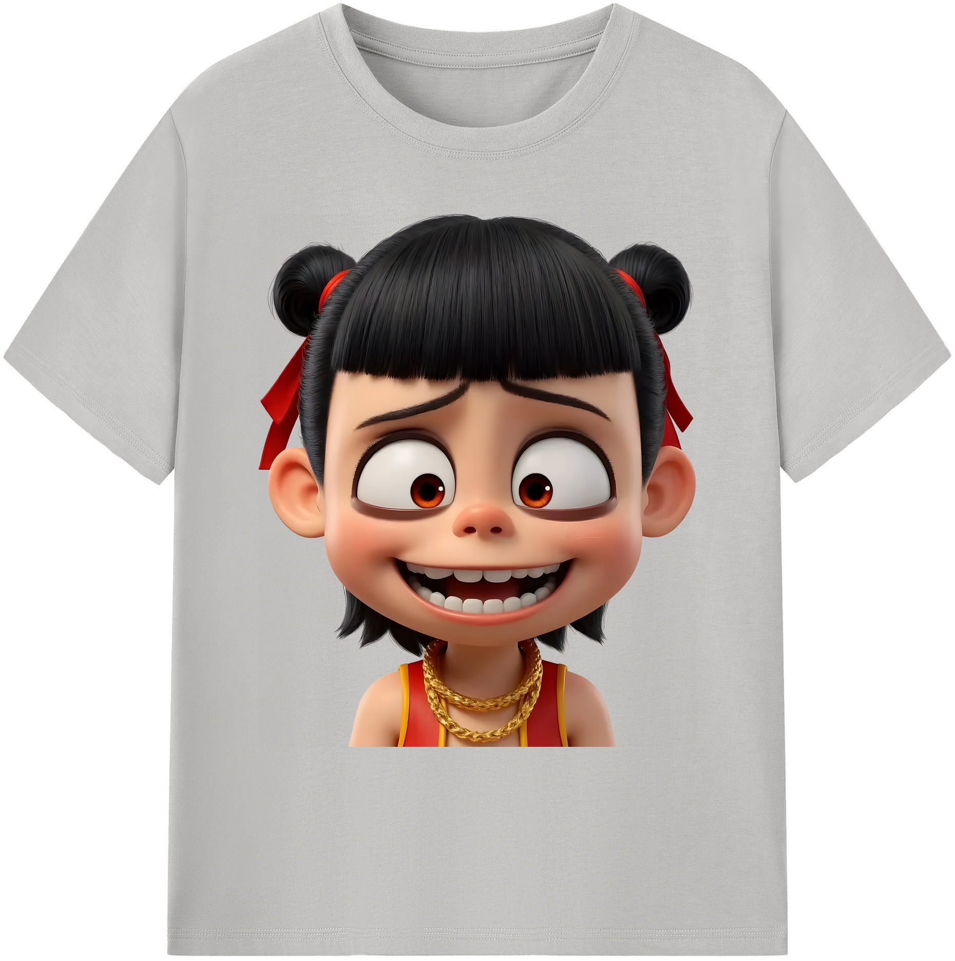 （画像用） Ne Zha 2 ナタ 魔童の大暴れ 綿100％ メンズ半袖Tシャツ｜肌触りやわらか＆通気性