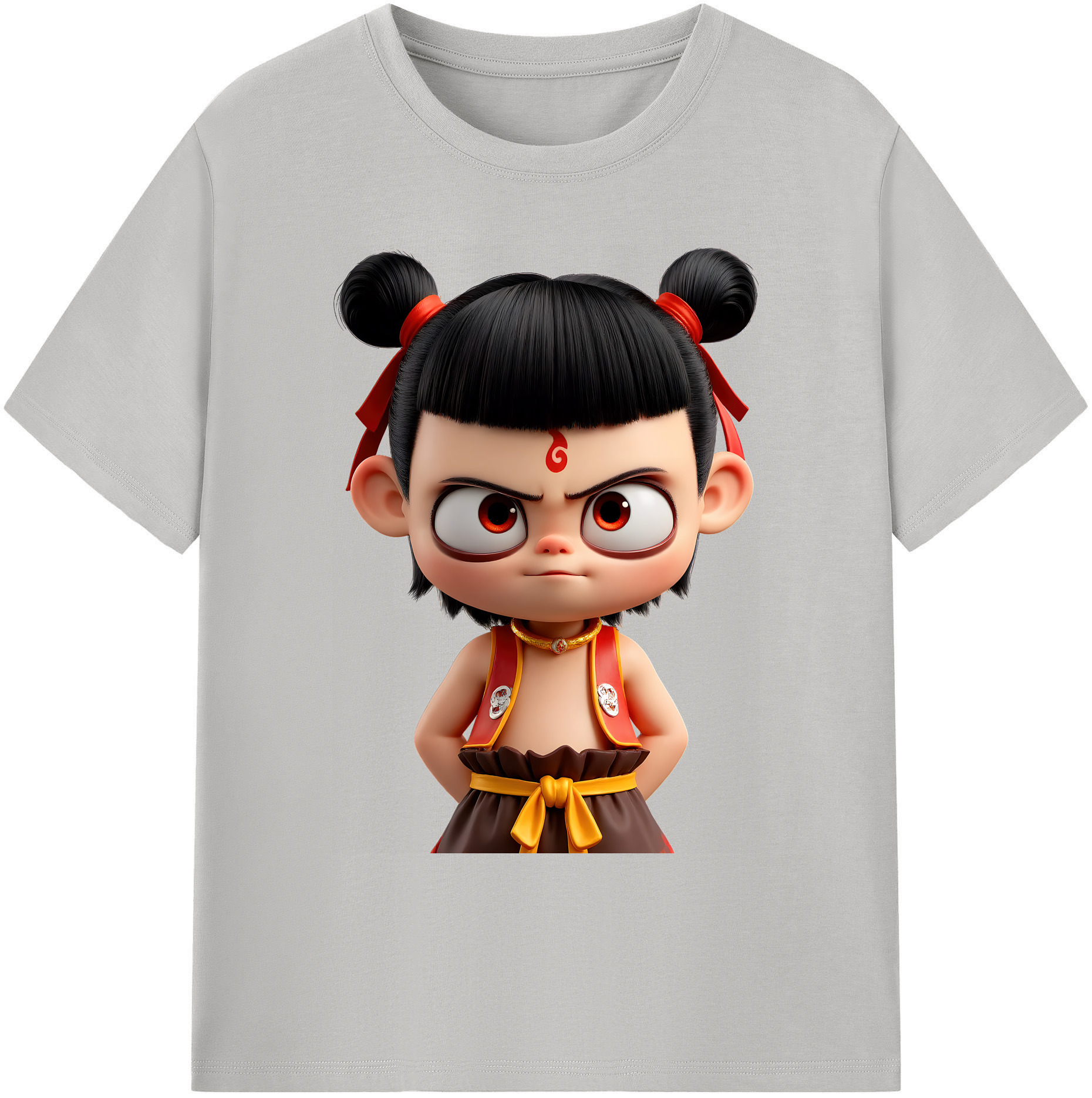 （画像用） Ne Zha 2 ナタ 魔童の大暴れ 綿100％ メンズ半袖Tシャツ｜肌触りやわらか＆通気性