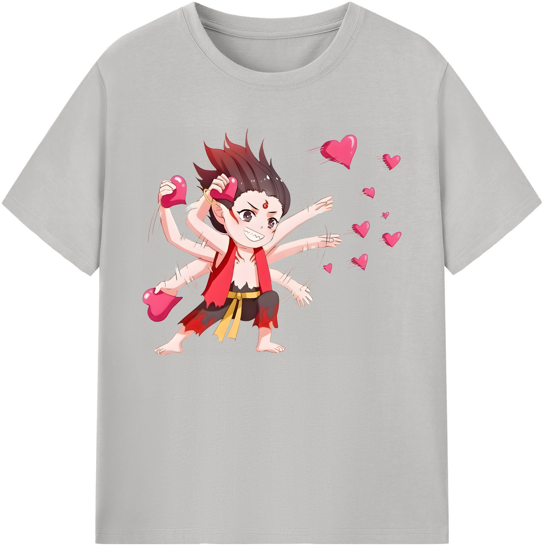 （画像用） Ne Zha 2 ナタ 魔童の大暴れ 綿100％ メンズ半袖Tシャツ｜肌触りやわらか＆通気性
