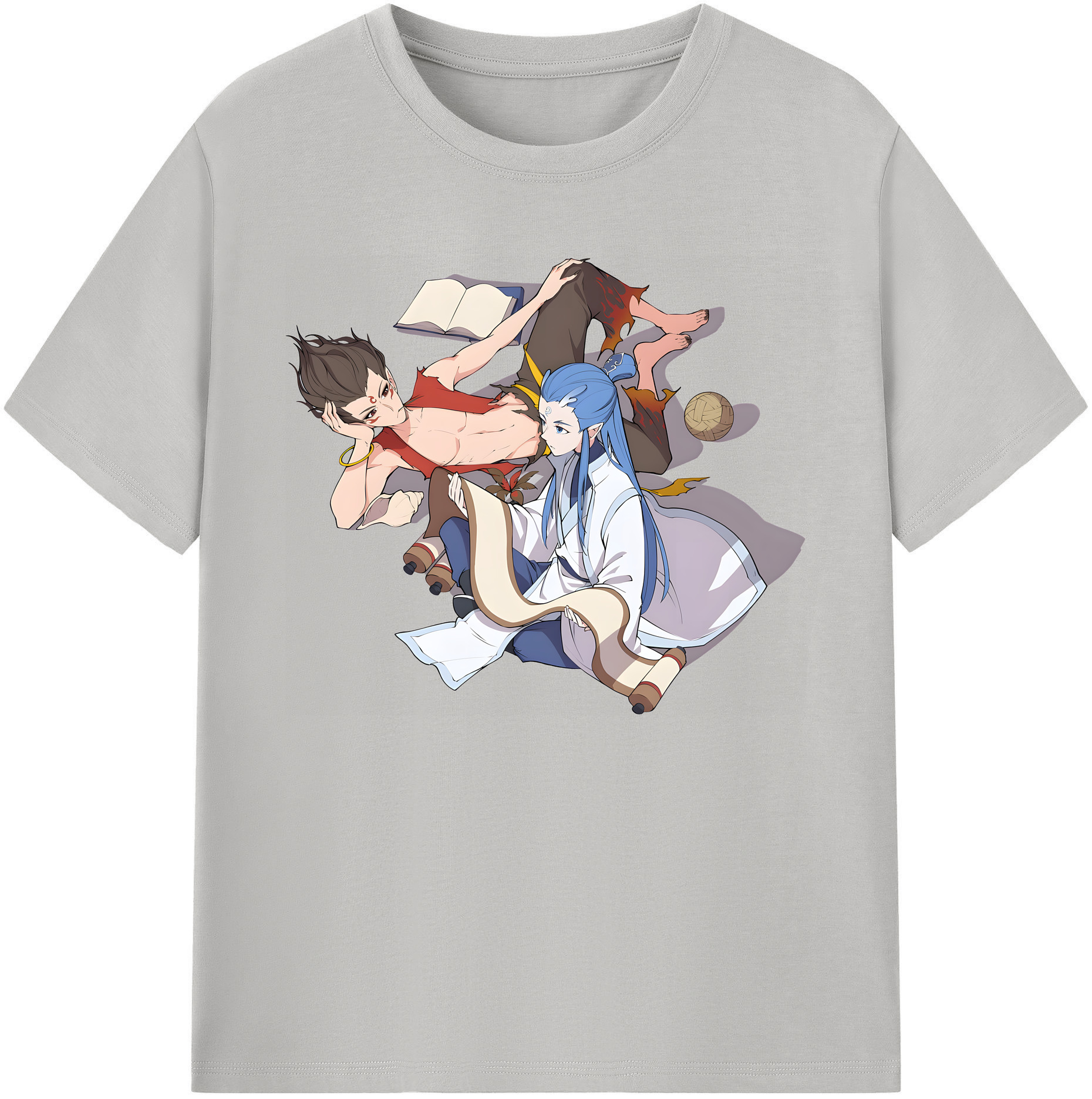 （画像用） Ne Zha 2 ナタ 魔童の大暴れ 綿100％ メンズ半袖Tシャツ｜肌触りやわらか＆通気性