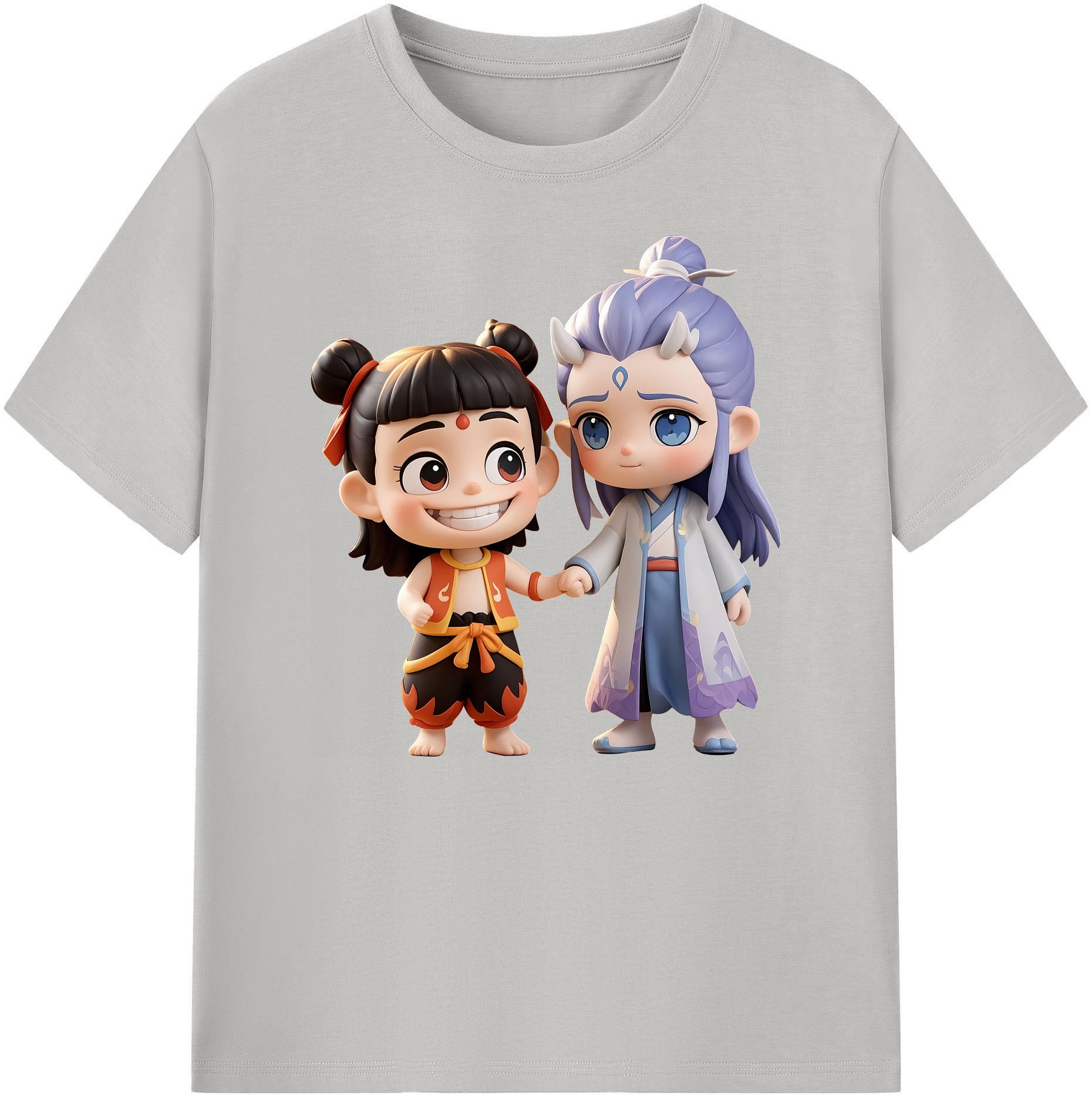 （画像用） Ne Zha 2 ナタ 魔童の大暴れ 綿100％ メンズ半袖Tシャツ｜肌触りやわらか＆通気性