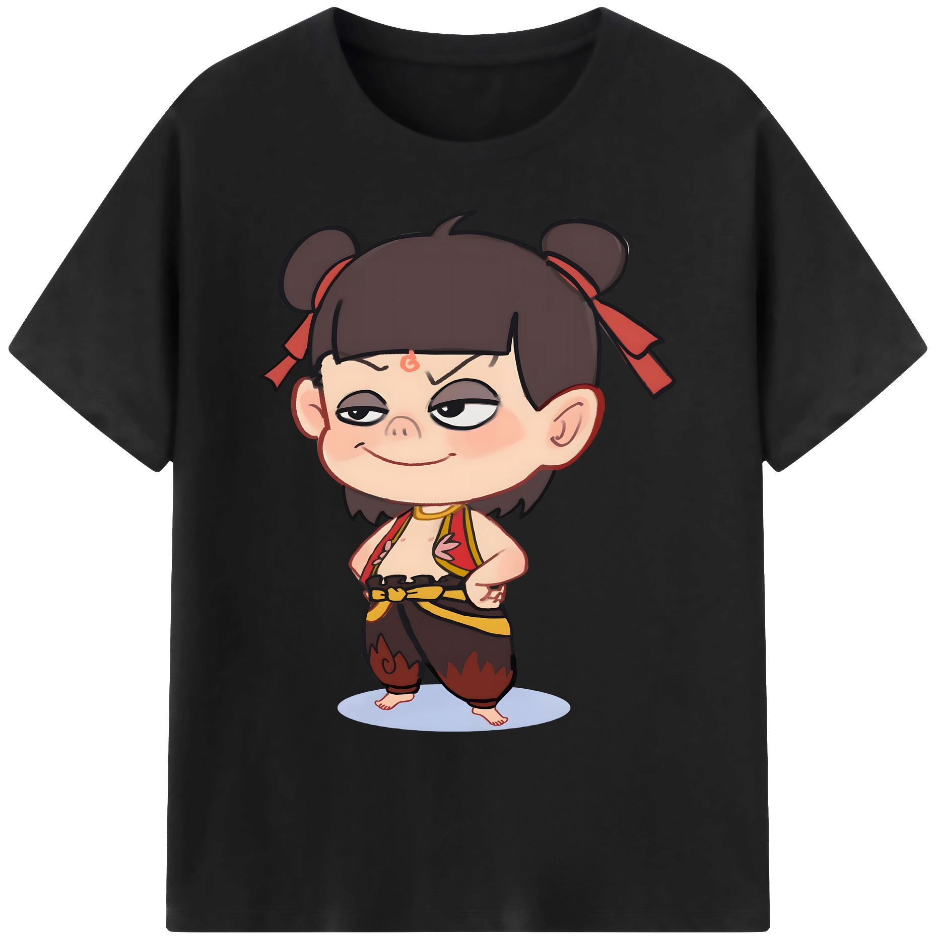 （画像用） Ne Zha 2 ナタ 魔童の大暴れ 綿100％ メンズ半袖Tシャツ｜肌触りやわらか＆通気性
