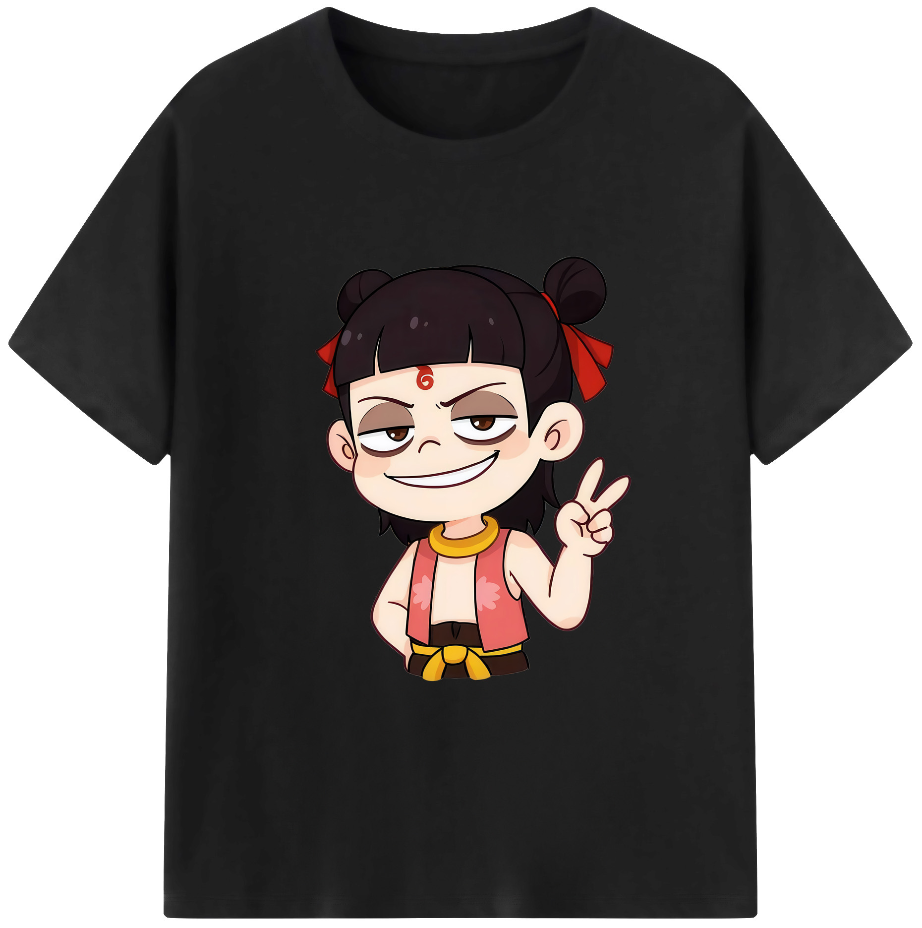 （画像用） Ne Zha 2 ナタ 魔童の大暴れ 綿100％ メンズ半袖Tシャツ｜肌触りやわらか＆通気性