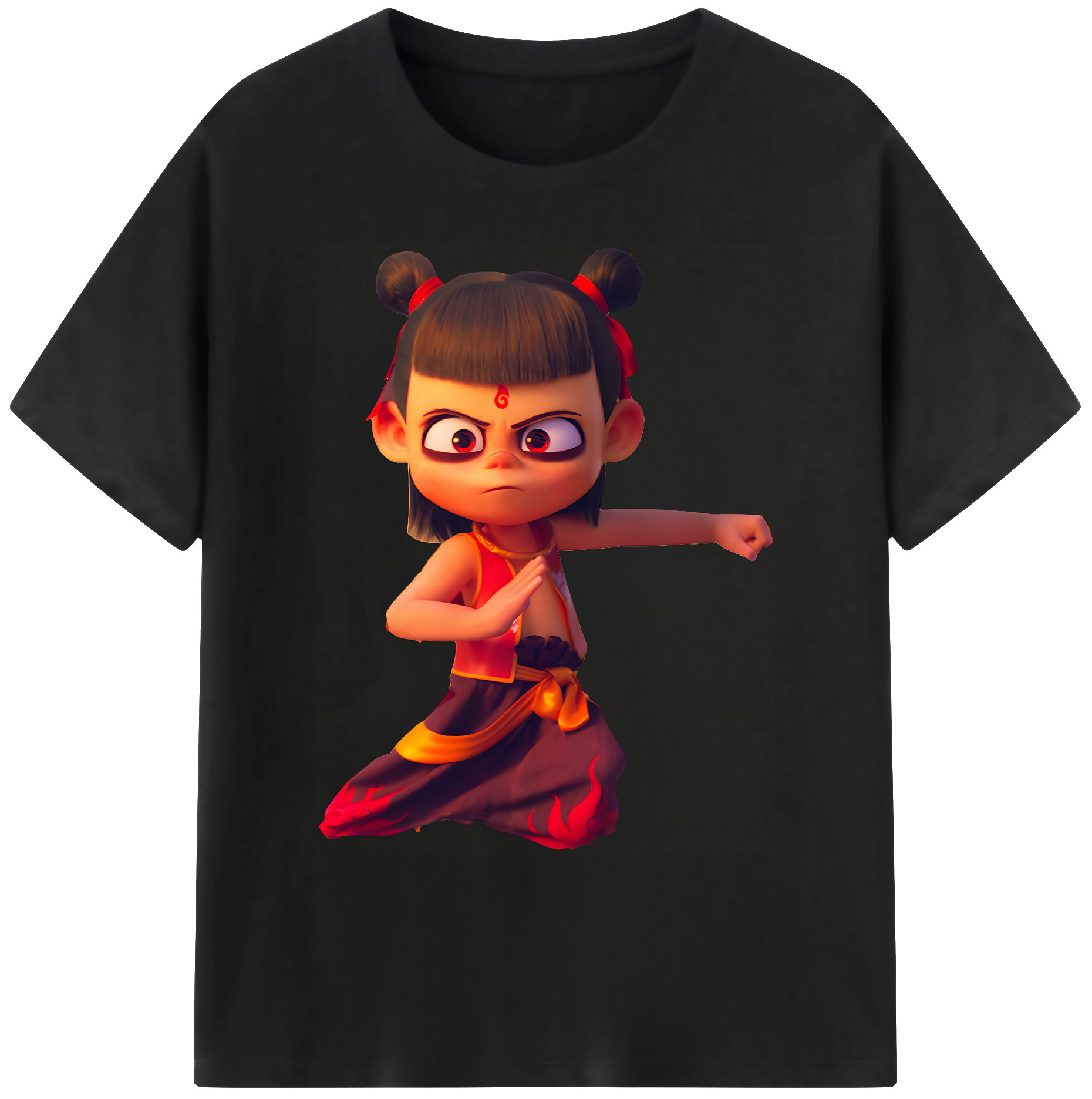 （画像用） Ne Zha 2 ナタ 魔童の大暴れ 綿100％ メンズ半袖Tシャツ｜肌触りやわらか＆通気性