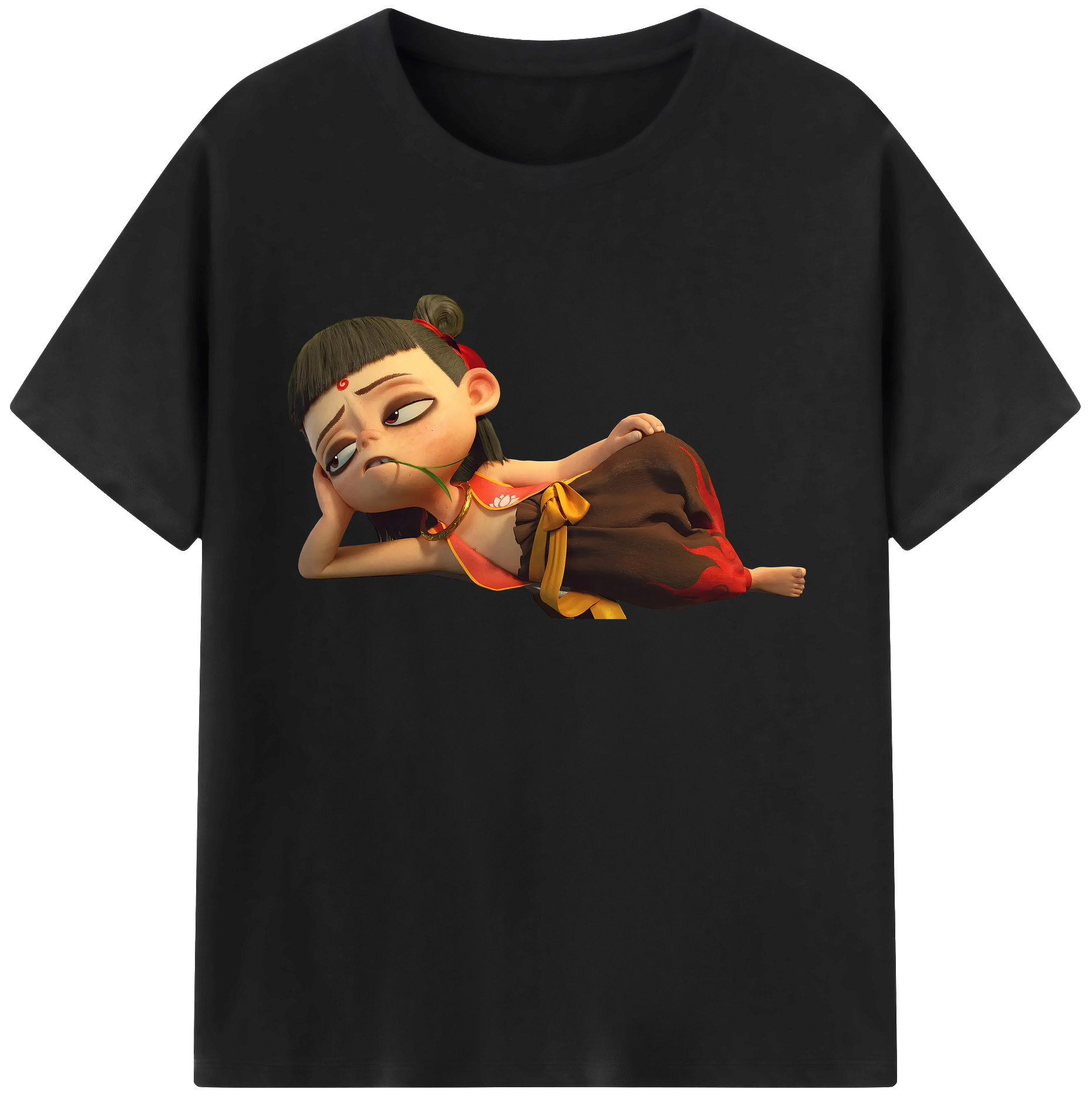 （画像用） Ne Zha 2 ナタ 魔童の大暴れ 綿100％ メンズ半袖Tシャツ｜肌触りやわらか＆通気性
