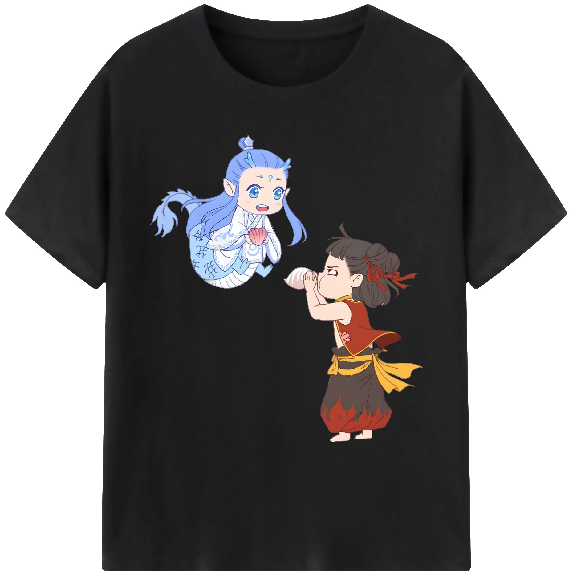 （画像用） Ne Zha 2 ナタ 魔童の大暴れ 綿100％ メンズ半袖Tシャツ｜肌触りやわらか＆通気性