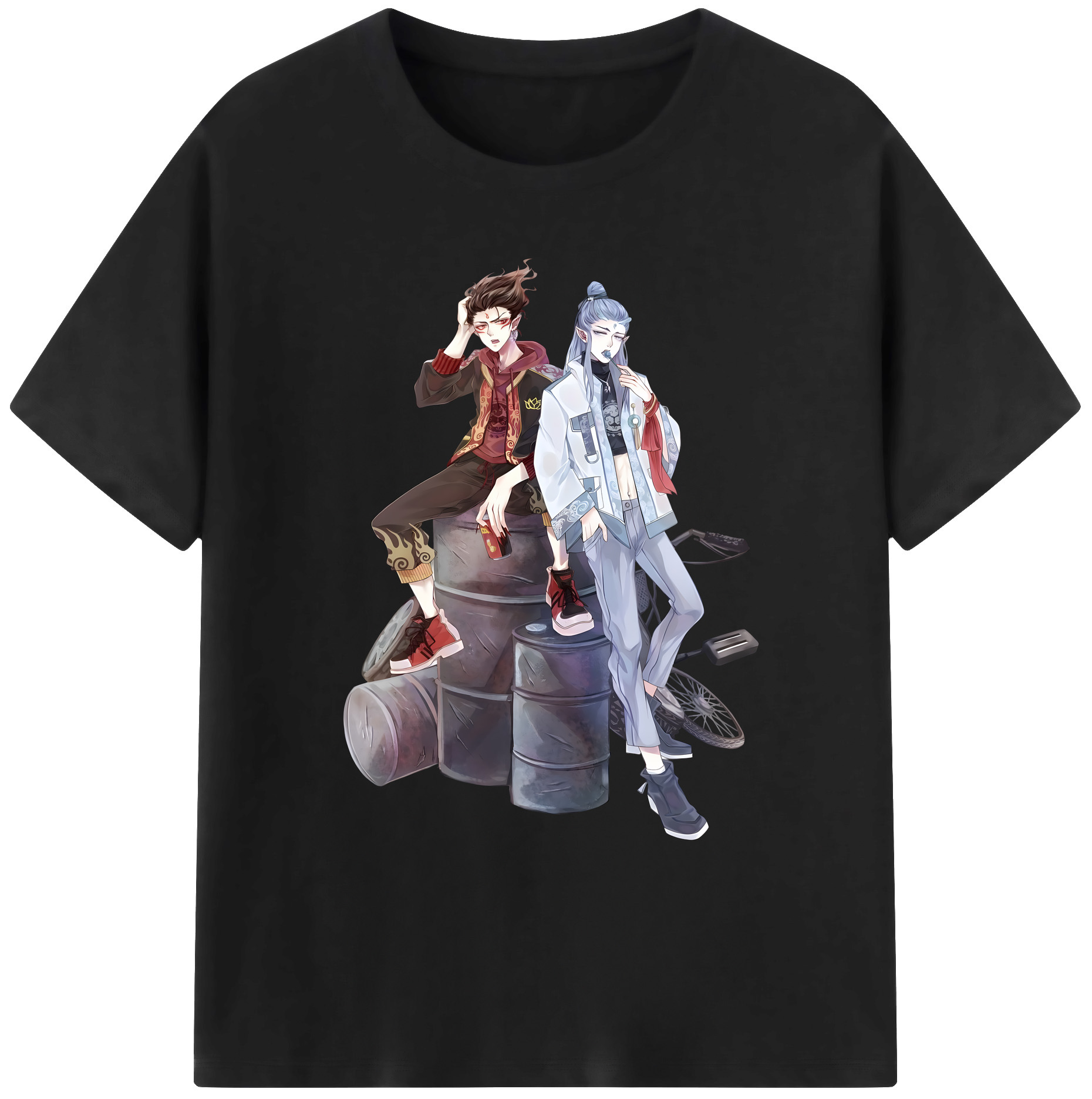 （画像用） Ne Zha 2 ナタ 魔童の大暴れ 綿100％ メンズ半袖Tシャツ｜肌触りやわらか＆通気性