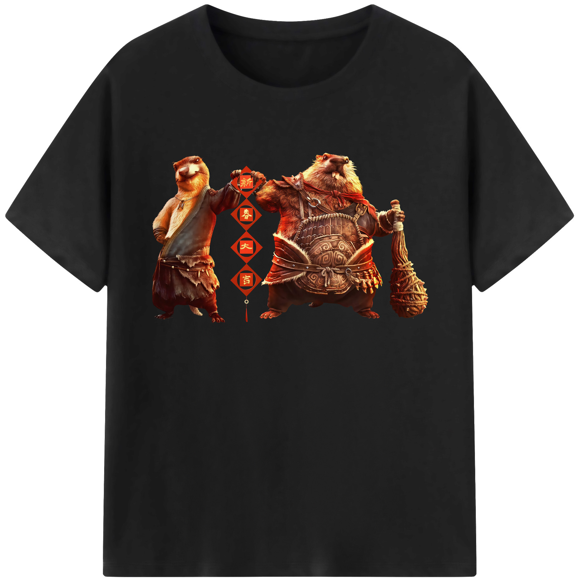 （画像用） Ne Zha 2 ナタ 魔童の大暴れ 綿100％ メンズ半袖Tシャツ｜肌触りやわらか＆通気性