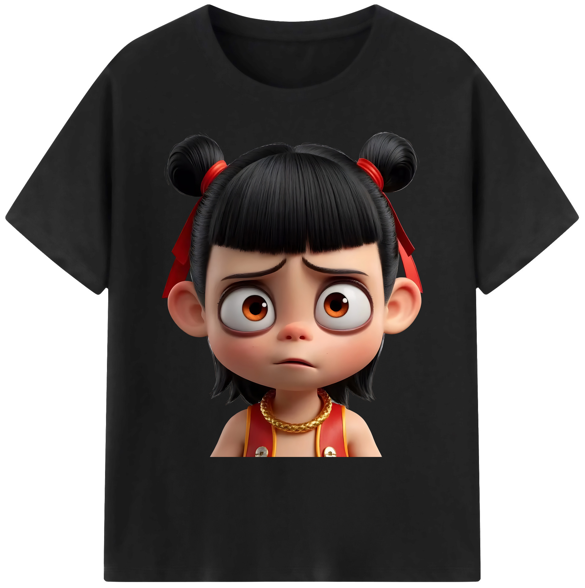 （画像用） Ne Zha 2 ナタ 魔童の大暴れ 綿100％ メンズ半袖Tシャツ｜肌触りやわらか＆通気性