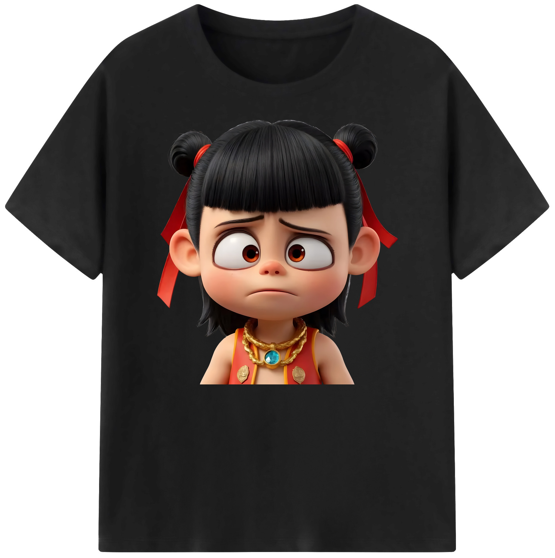 （画像用） Ne Zha 2 ナタ 魔童の大暴れ 綿100％ メンズ半袖Tシャツ｜肌触りやわらか＆通気性