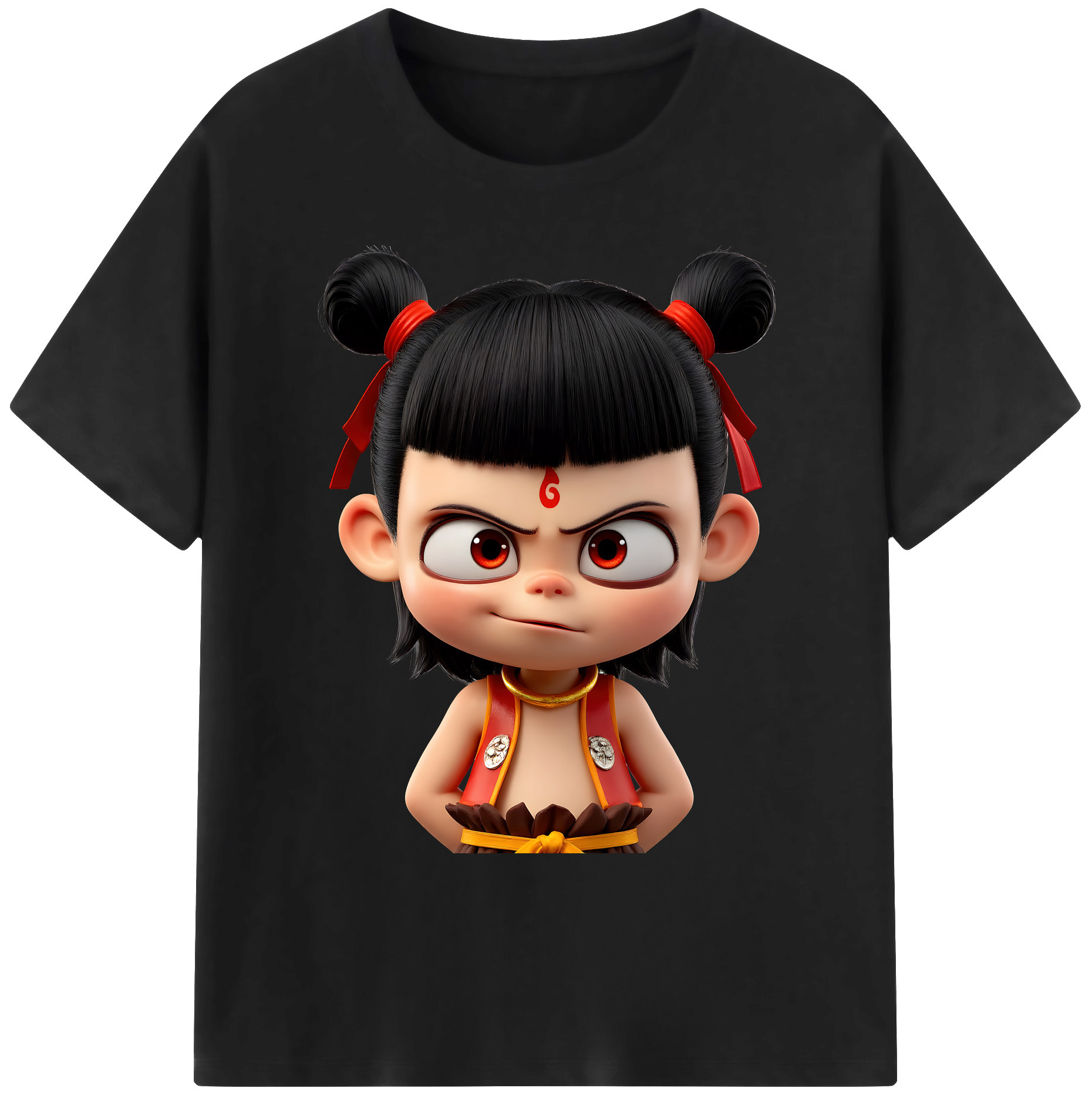 （画像用） Ne Zha 2 ナタ 魔童の大暴れ 綿100％ メンズ半袖Tシャツ｜肌触りやわらか＆通気性