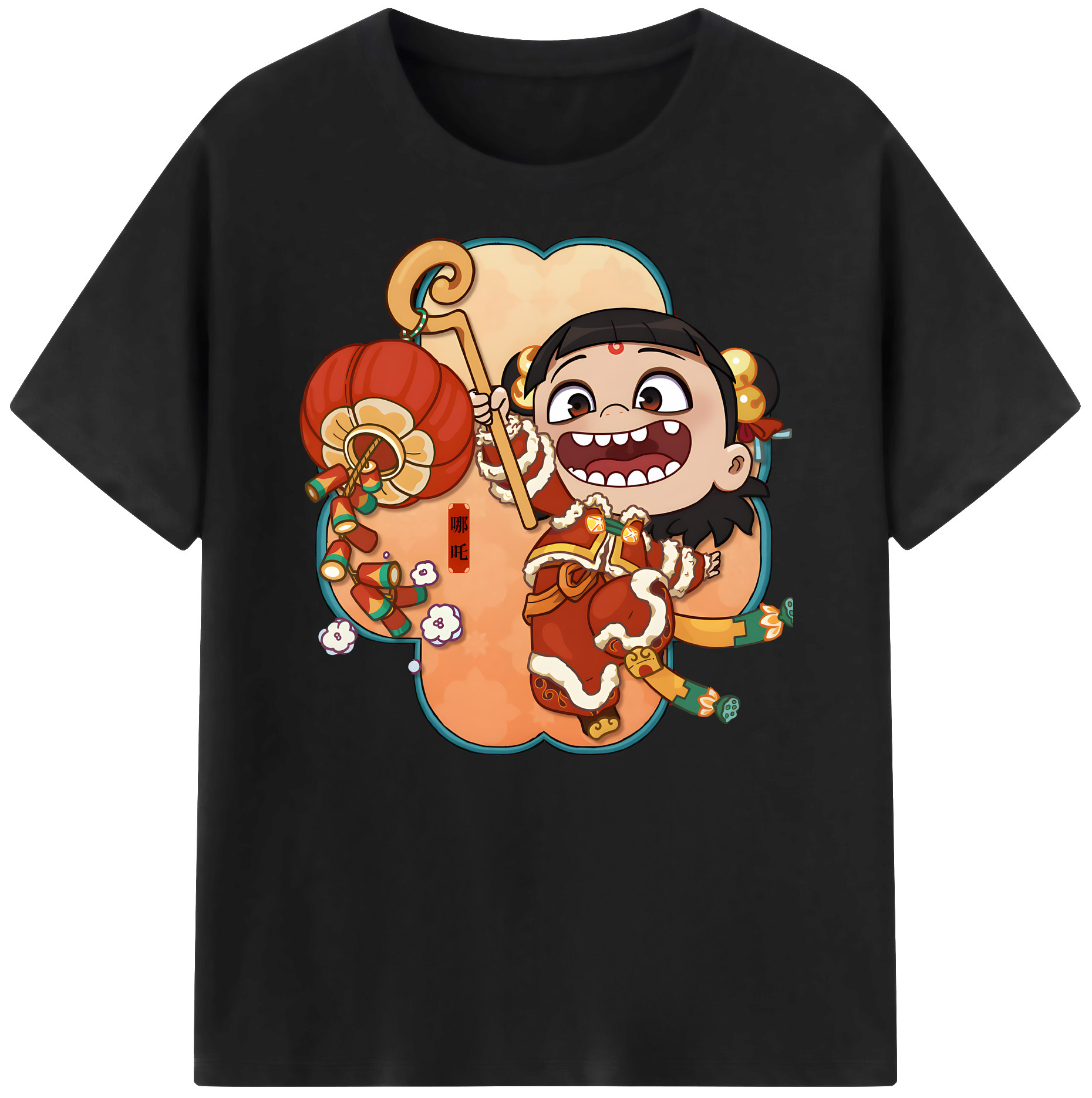 （画像用） Ne Zha 2 ナタ 魔童の大暴れ 綿100％ メンズ半袖Tシャツ｜肌触りやわらか＆通気性