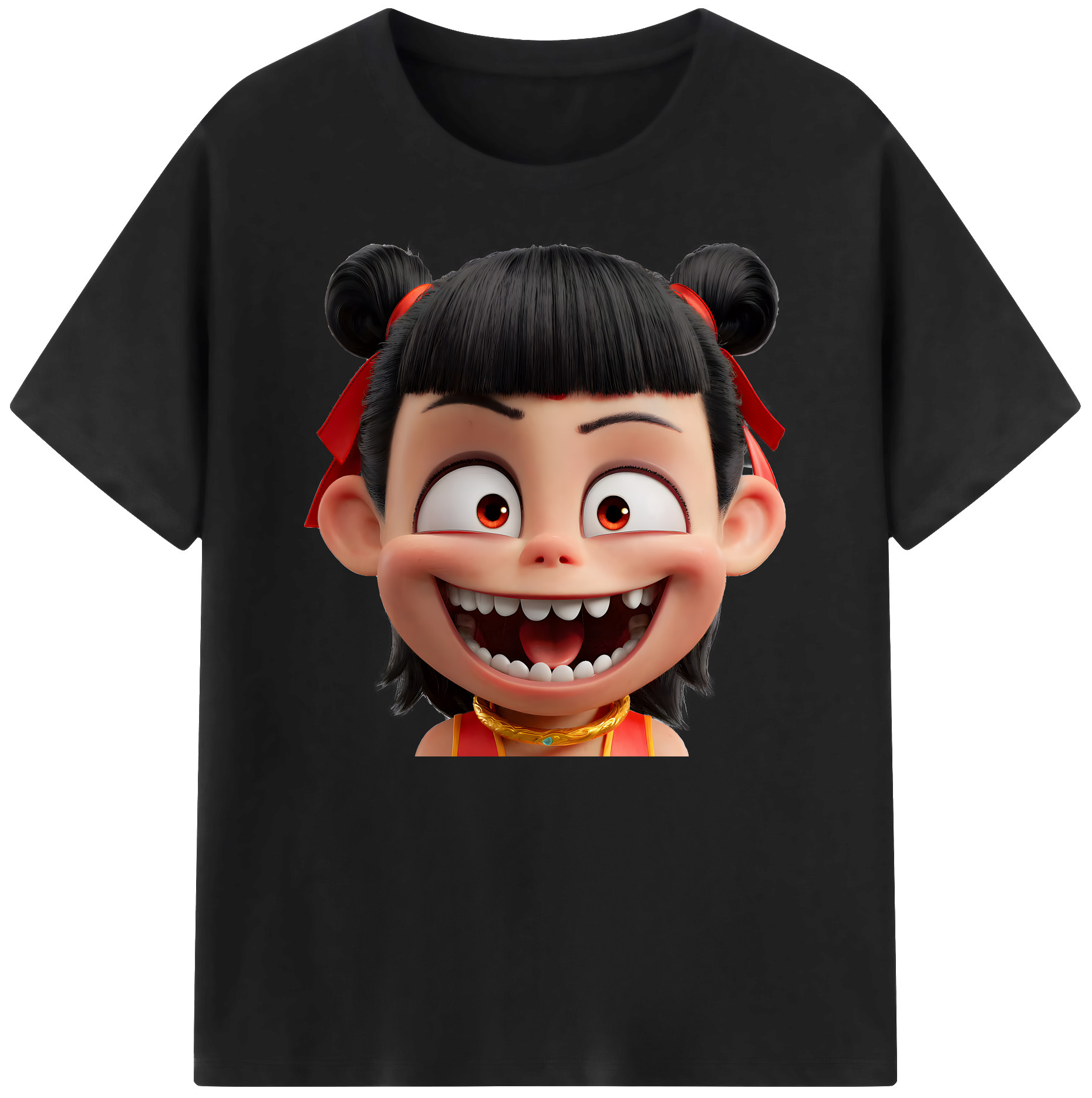 （画像用） Ne Zha 2 ナタ 魔童の大暴れ 綿100％ メンズ半袖Tシャツ｜肌触りやわらか＆通気性