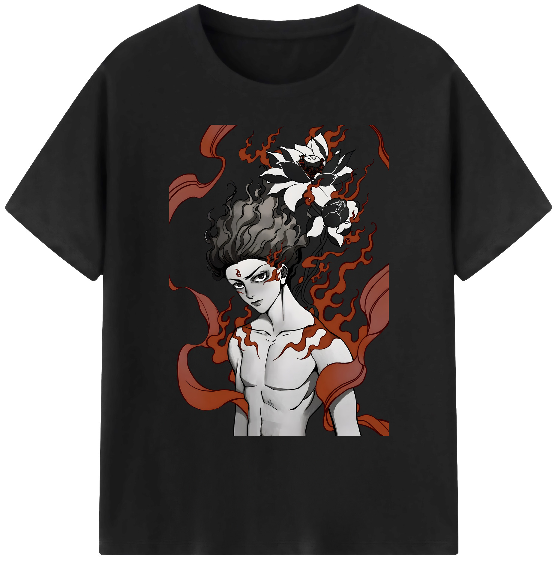 （画像用） Ne Zha 2 ナタ 魔童の大暴れ 綿100％ メンズ半袖Tシャツ｜肌触りやわらか＆通気性