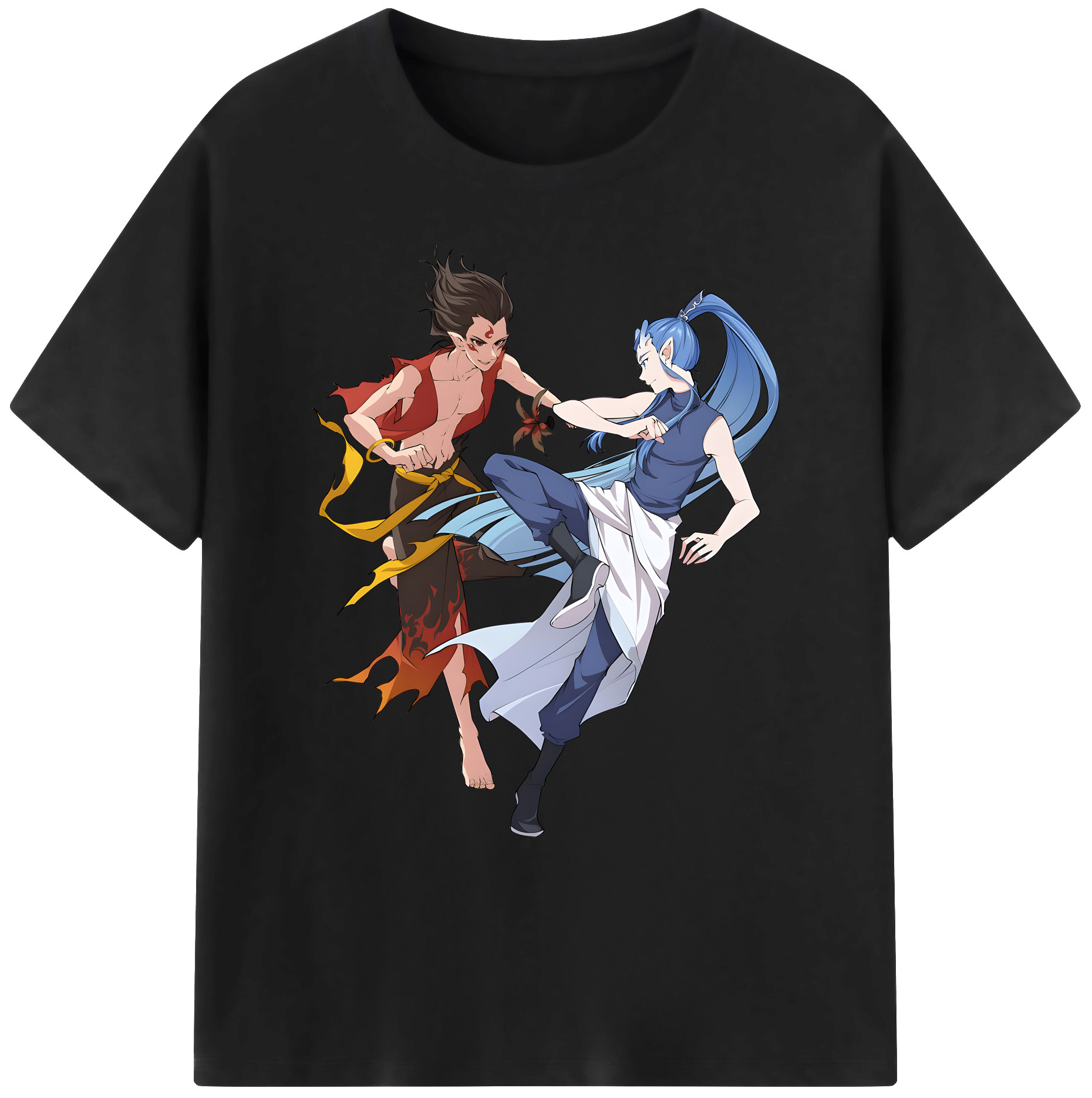 （画像用） Ne Zha 2 ナタ 魔童の大暴れ 綿100％ メンズ半袖Tシャツ｜肌触りやわらか＆通気性