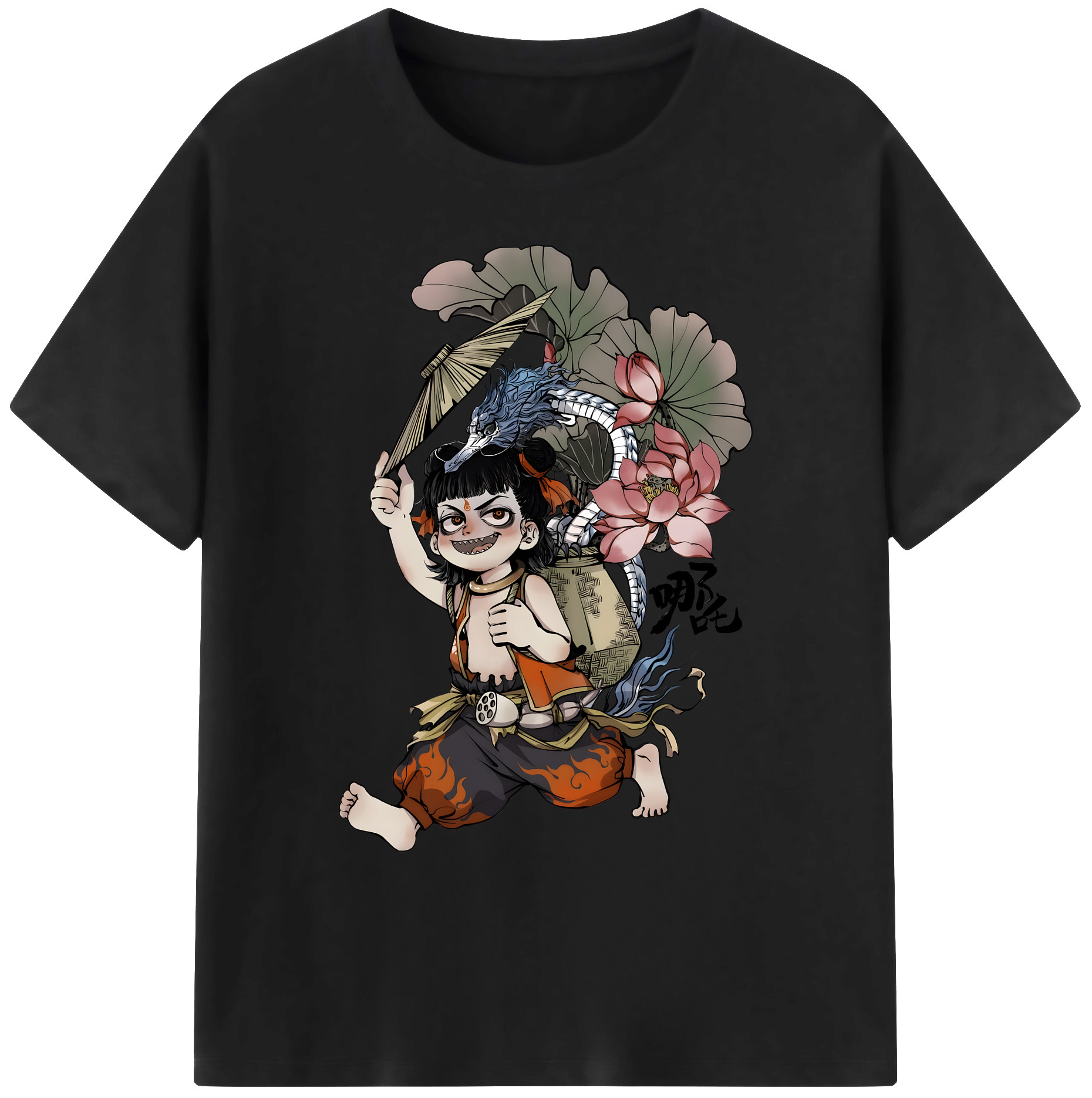 （画像用） Ne Zha 2 ナタ 魔童の大暴れ 綿100％ メンズ半袖Tシャツ｜肌触りやわらか＆通気性