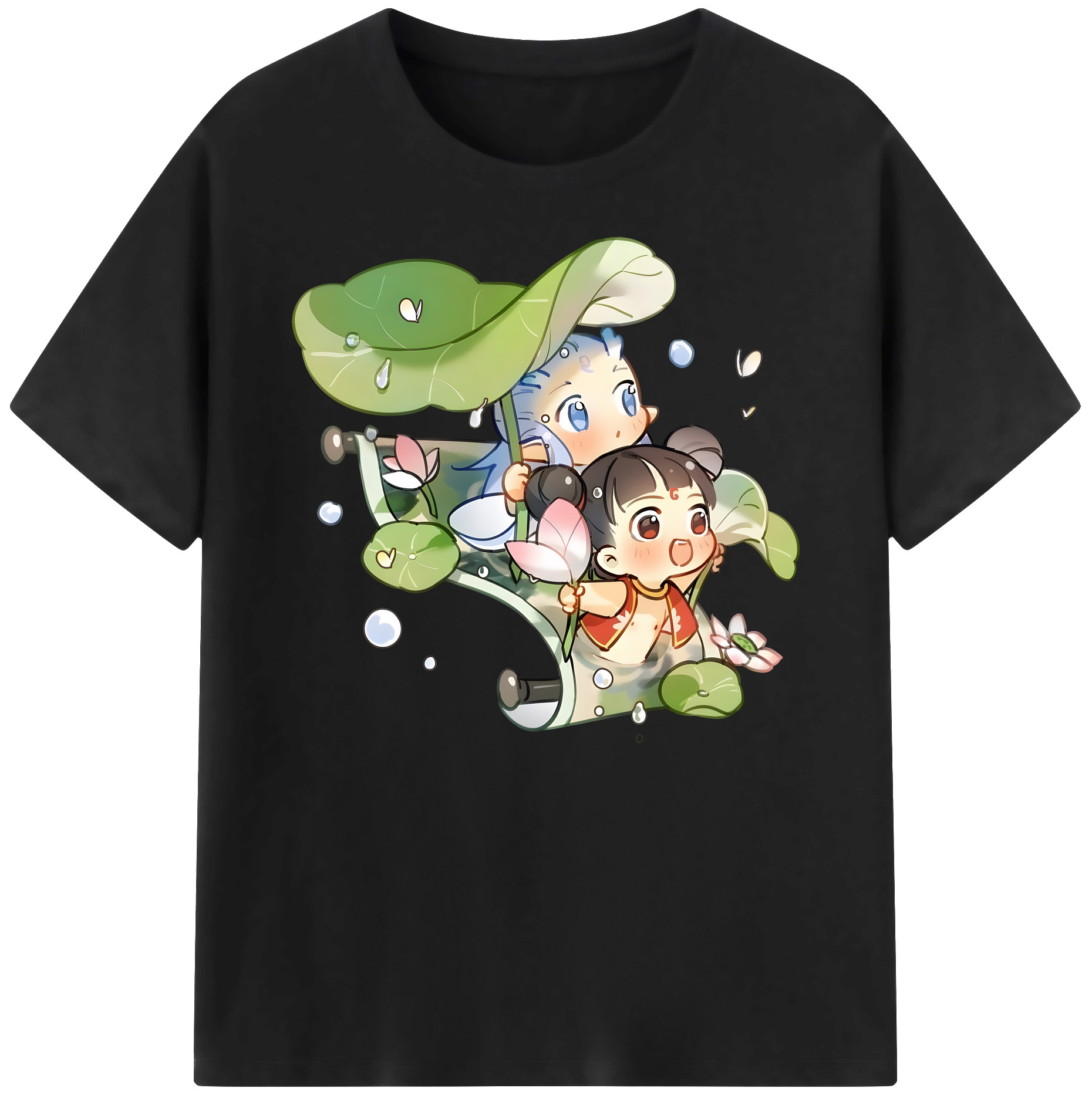 （画像用） Ne Zha 2 ナタ 魔童の大暴れ 綿100％ メンズ半袖Tシャツ｜肌触りやわらか＆通気性