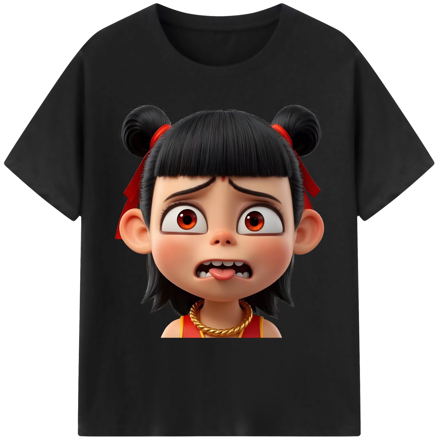 （画像用） Ne Zha 2 ナタ 魔童の大暴れ 綿100％ メンズ半袖Tシャツ｜肌触りやわらか＆通気性