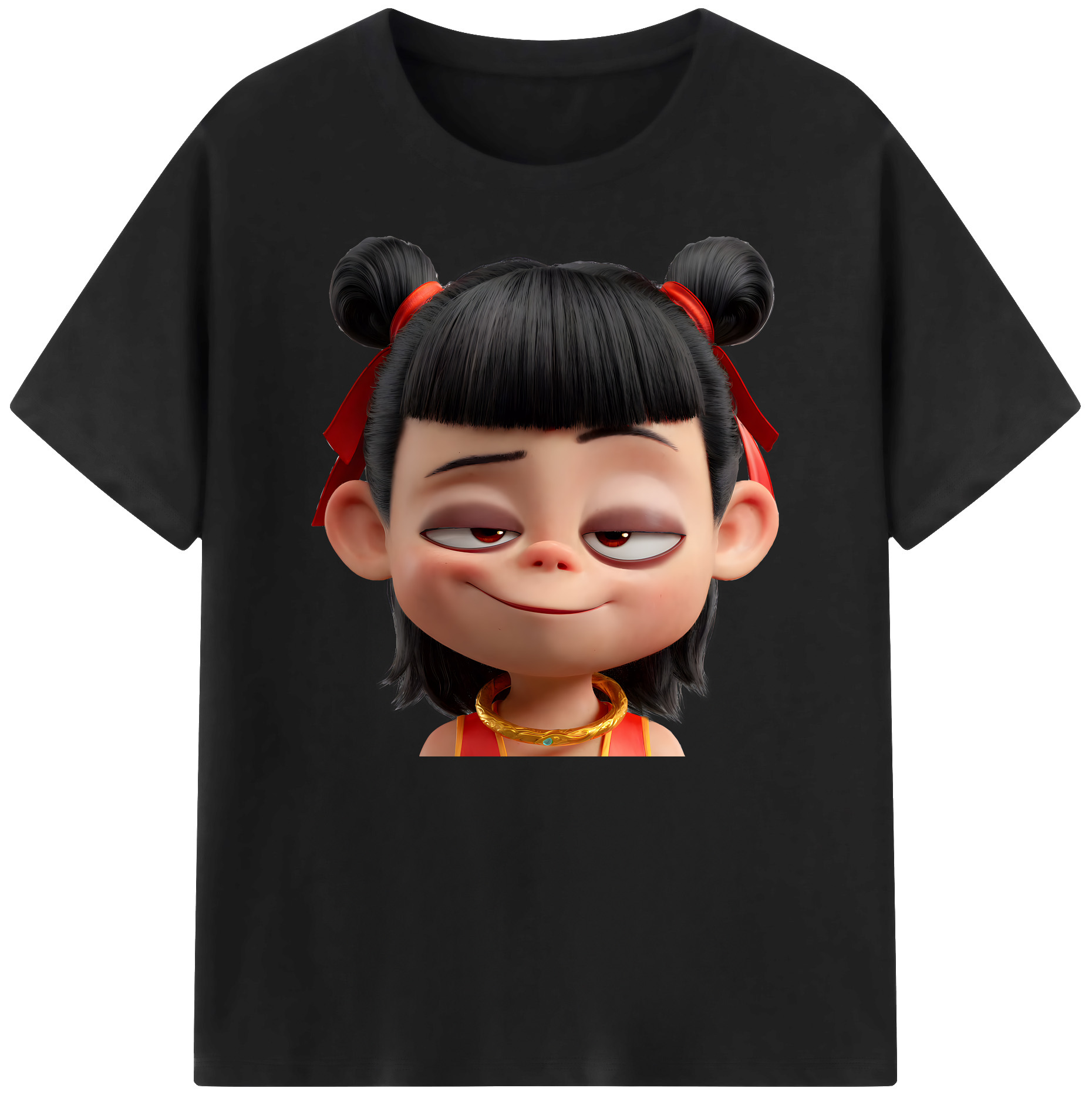 （画像用） Ne Zha 2 ナタ 魔童の大暴れ 綿100％ メンズ半袖Tシャツ｜肌触りやわらか＆通気性