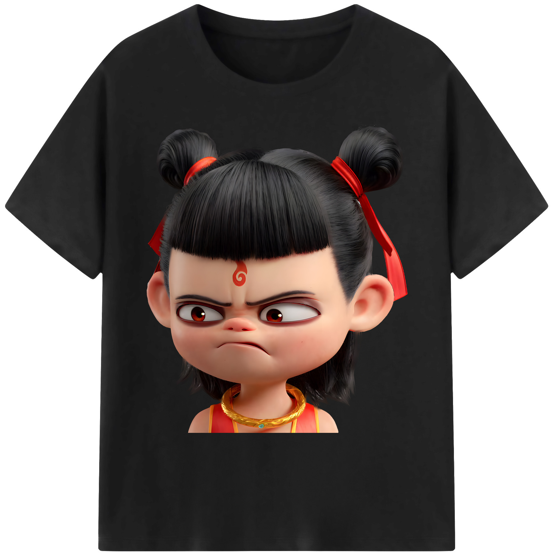 （画像用） Ne Zha 2 ナタ 魔童の大暴れ 綿100％ メンズ半袖Tシャツ｜肌触りやわらか＆通気性