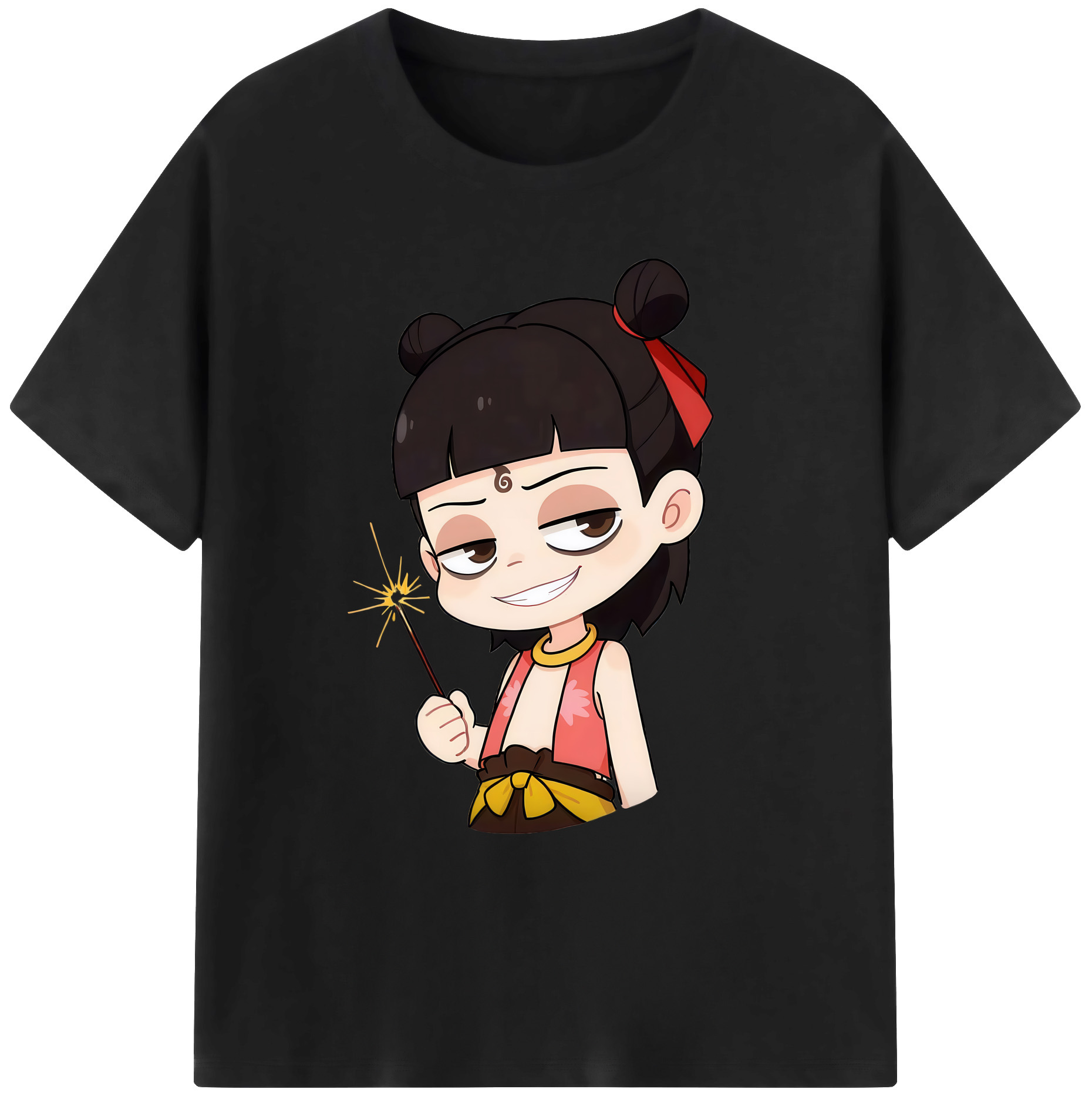 （画像用） Ne Zha 2 ナタ 魔童の大暴れ 綿100％ メンズ半袖Tシャツ｜肌触りやわらか＆通気性