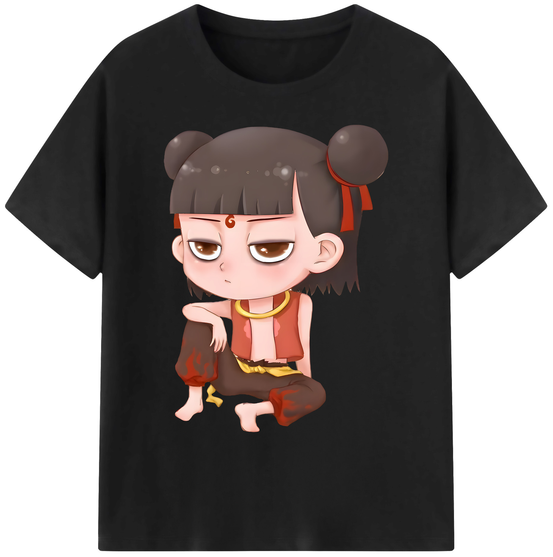 （画像用） Ne Zha 2 ナタ 魔童の大暴れ 綿100％ メンズ半袖Tシャツ｜肌触りやわらか＆通気性