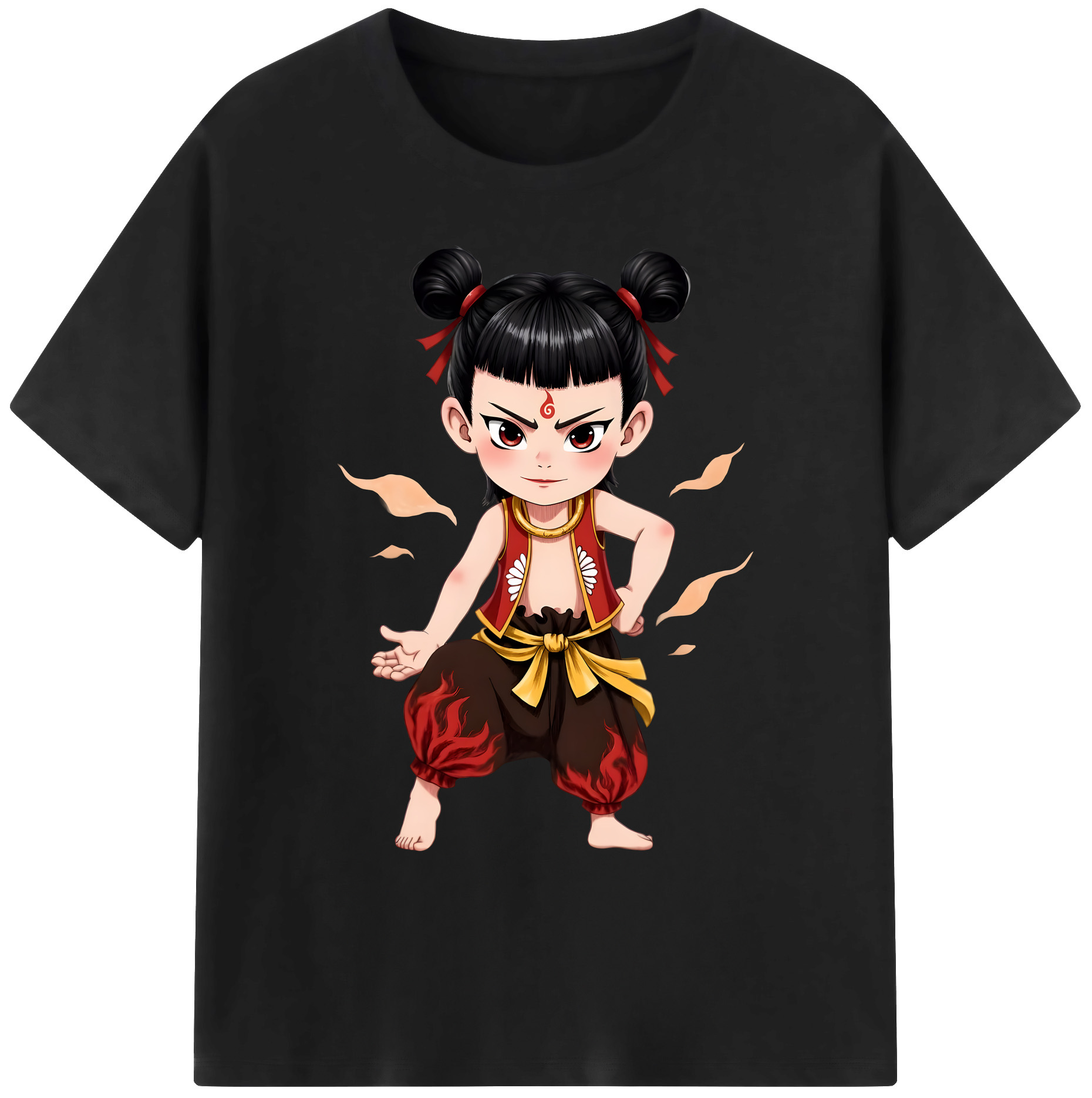 （画像用） Ne Zha 2 ナタ 魔童の大暴れ 綿100％ メンズ半袖Tシャツ｜肌触りやわらか＆通気性