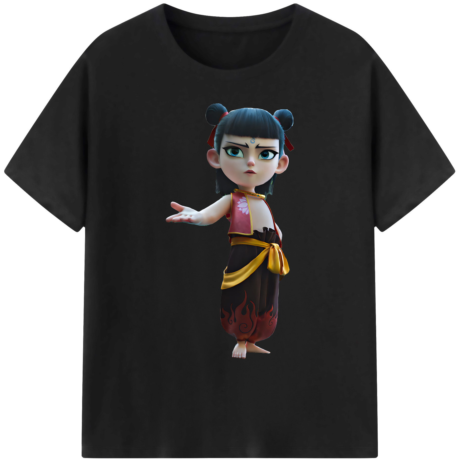 （画像用） Ne Zha 2 ナタ 魔童の大暴れ 綿100％ メンズ半袖Tシャツ｜肌触りやわらか＆通気性