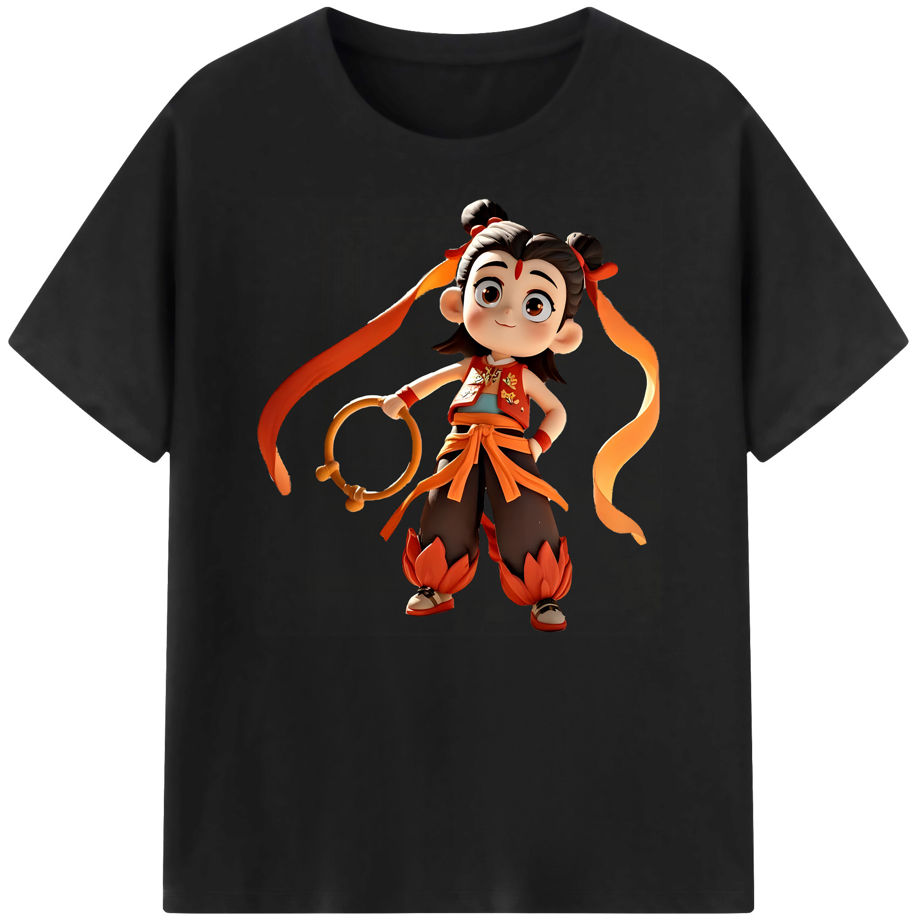 （画像用） Ne Zha 2 ナタ 魔童の大暴れ 綿100％ メンズ半袖Tシャツ｜肌触りやわらか＆通気性