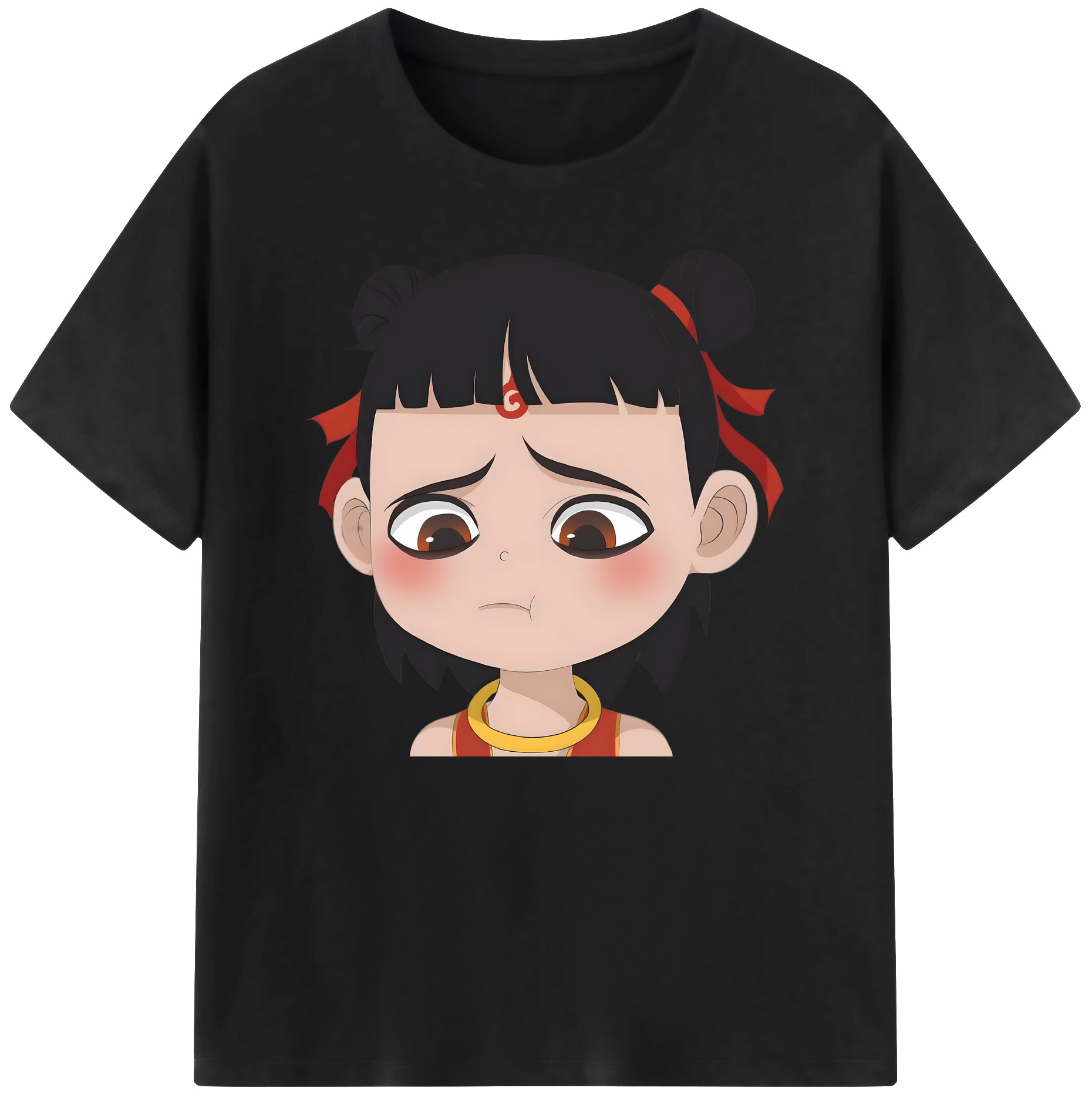 （画像用） Ne Zha 2 ナタ 魔童の大暴れ 綿100％ メンズ半袖Tシャツ｜肌触りやわらか＆通気性