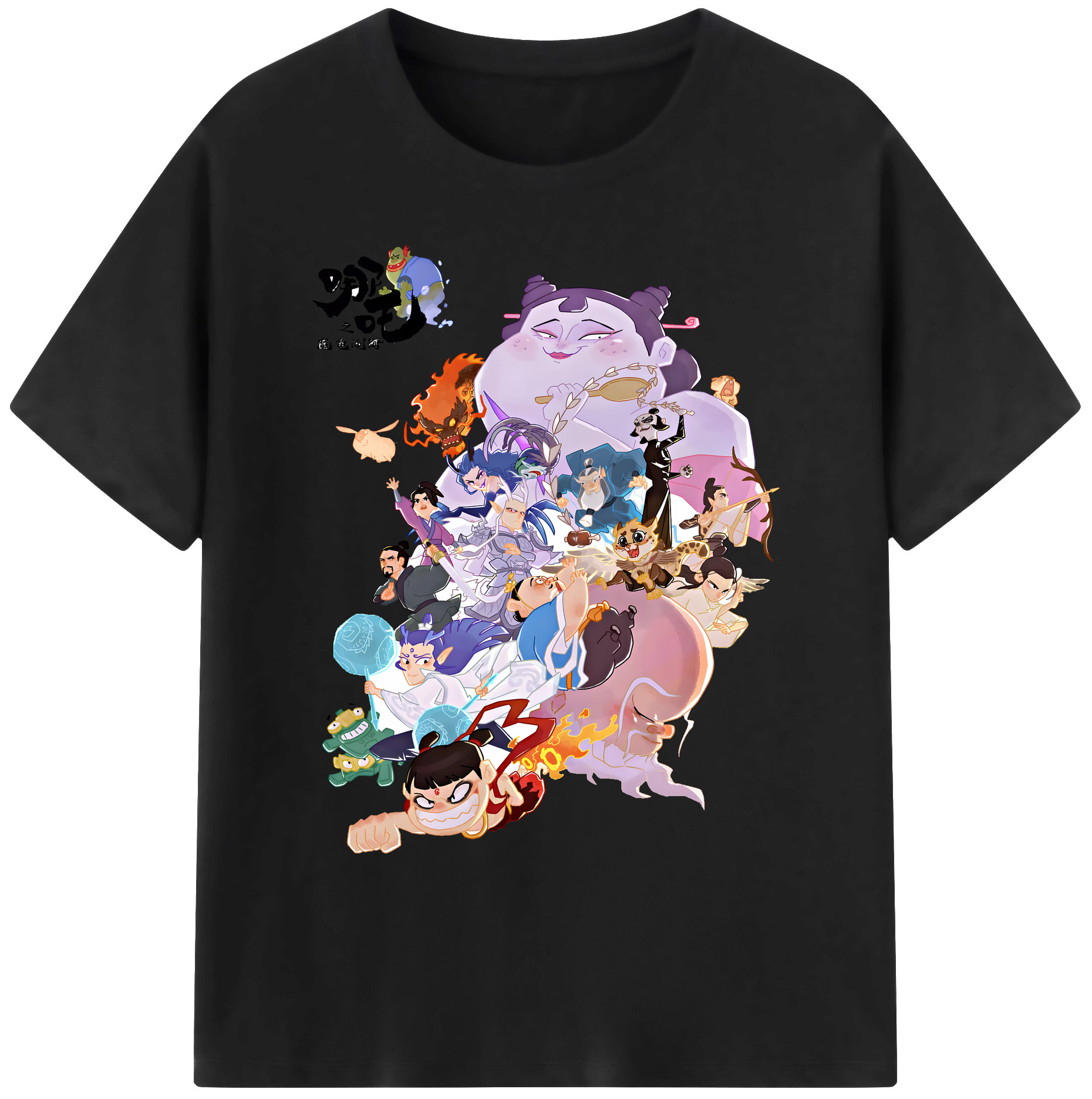 （画像用） Ne Zha 2 ナタ 魔童の大暴れ 綿100％ メンズ半袖Tシャツ｜肌触りやわらか＆通気性