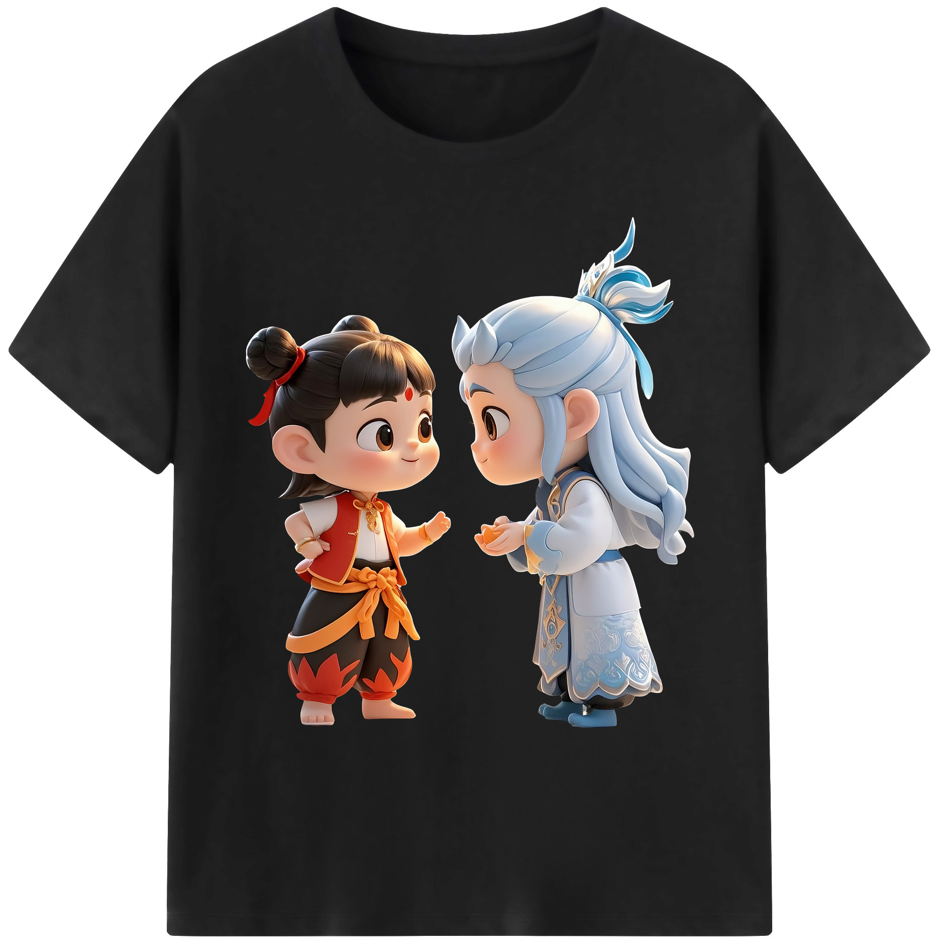 （画像用） Ne Zha 2 ナタ 魔童の大暴れ 綿100％ メンズ半袖Tシャツ｜肌触りやわらか＆通気性