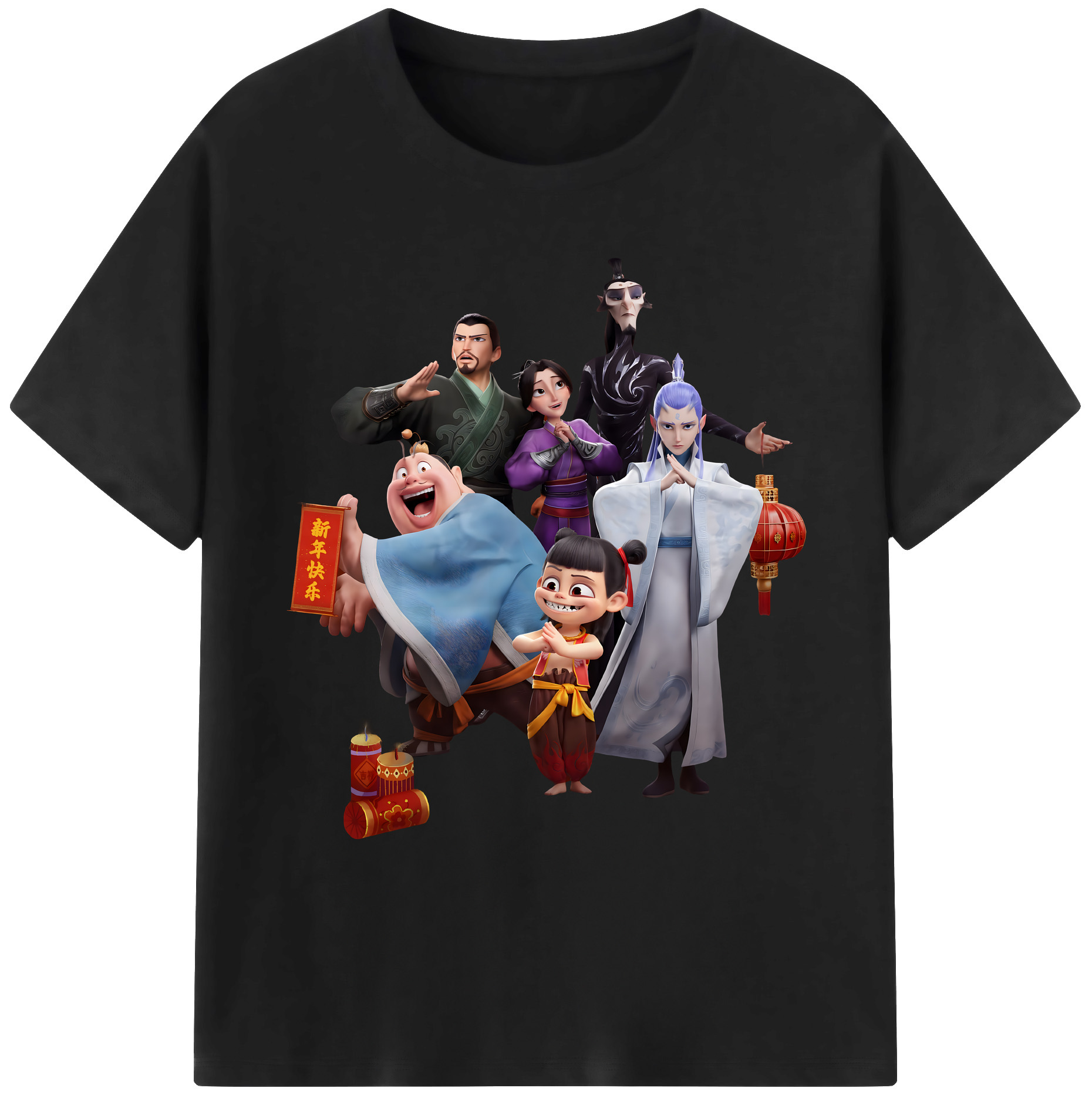 （画像用） Ne Zha 2 ナタ 魔童の大暴れ 綿100％ メンズ半袖Tシャツ｜肌触りやわらか＆通気性