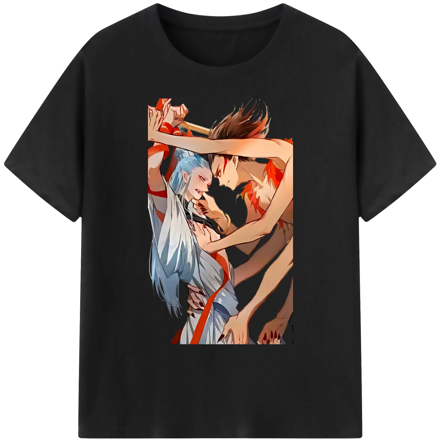 （画像用） Ne Zha 2 ナタ 魔童の大暴れ 綿100％ メンズ半袖Tシャツ｜肌触りやわらか＆通気性