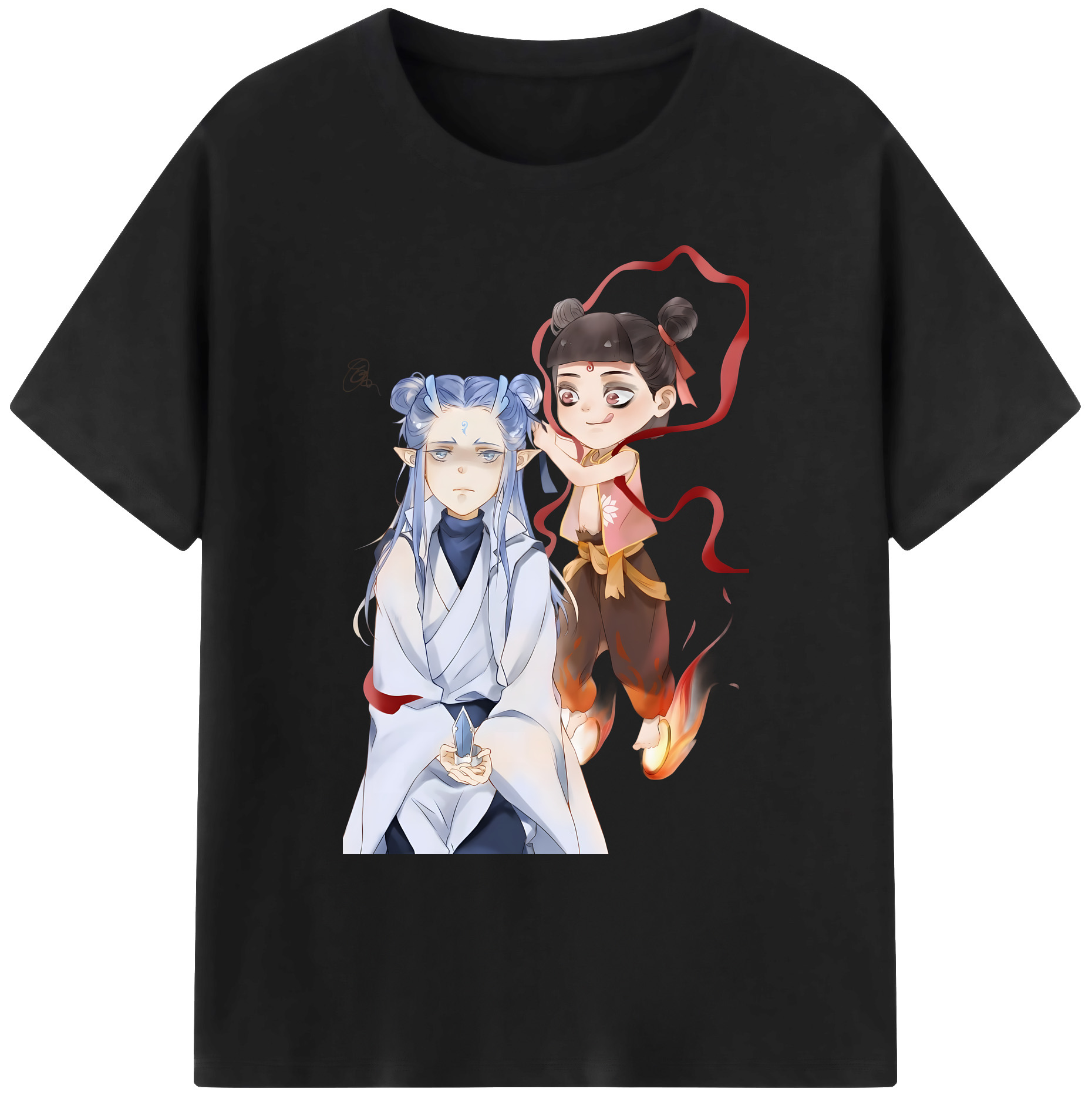 （画像用） Ne Zha 2 ナタ 魔童の大暴れ 綿100％ メンズ半袖Tシャツ｜肌触りやわらか＆通気性