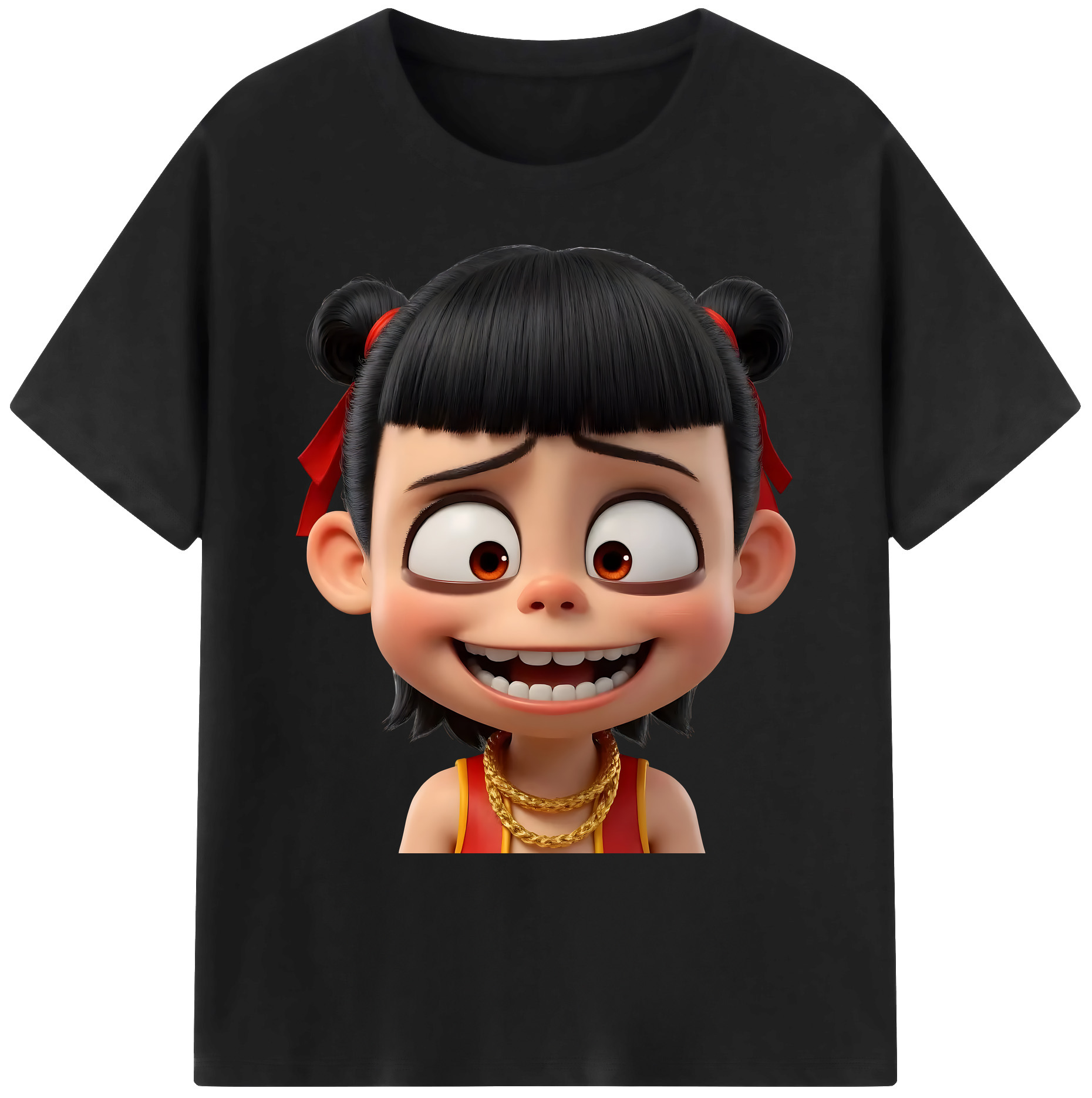（画像用） Ne Zha 2 ナタ 魔童の大暴れ 綿100％ メンズ半袖Tシャツ｜肌触りやわらか＆通気性