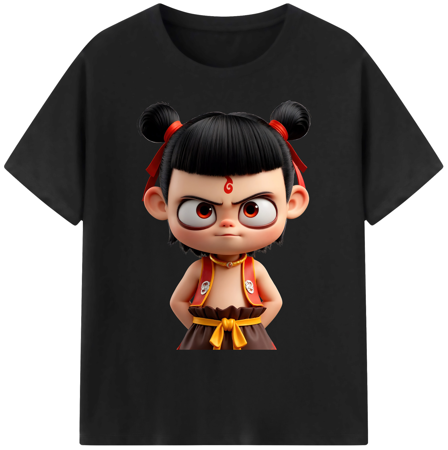 （画像用） Ne Zha 2 ナタ 魔童の大暴れ 綿100％ メンズ半袖Tシャツ｜肌触りやわらか＆通気性