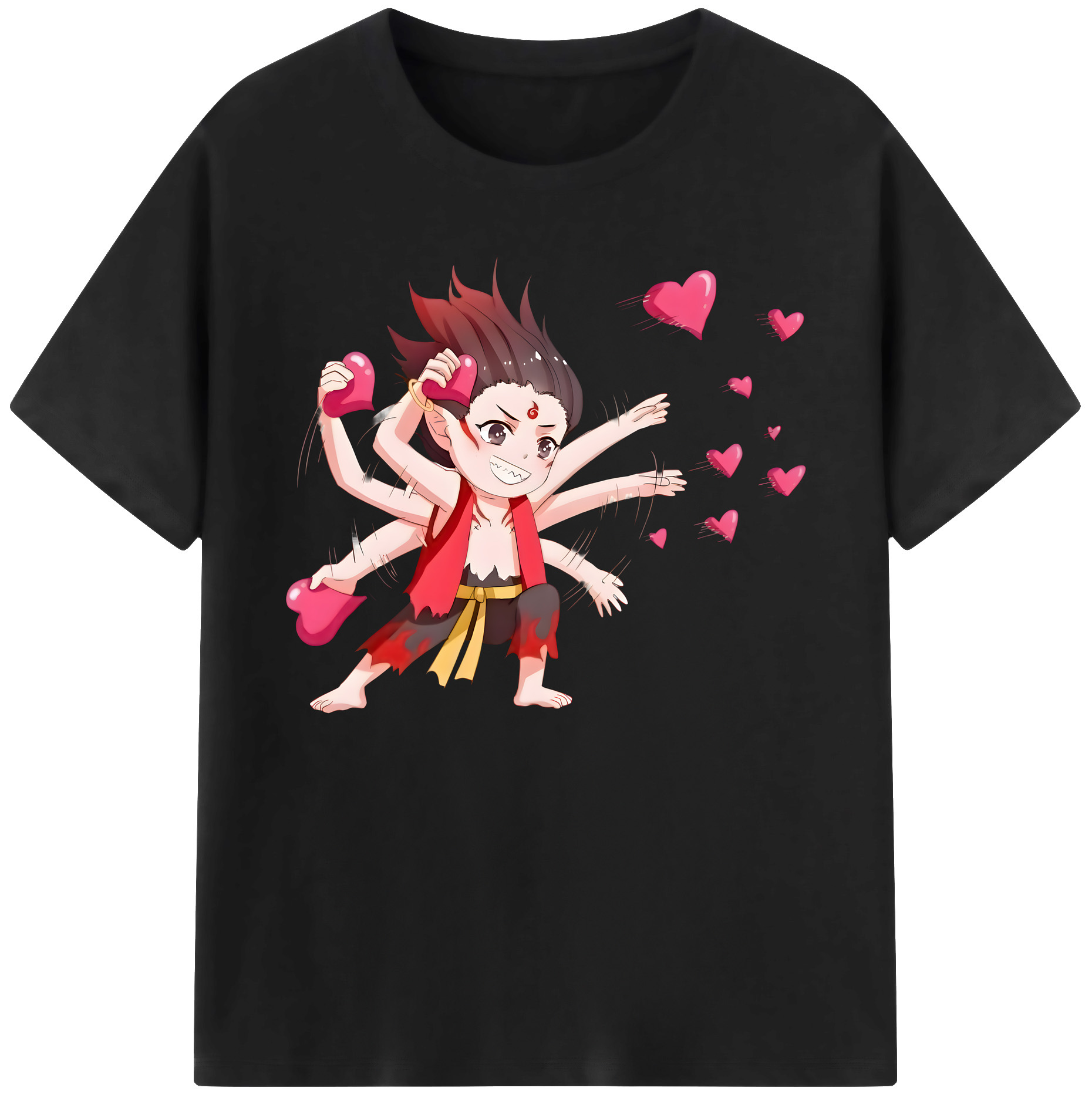 （画像用） Ne Zha 2 ナタ 魔童の大暴れ 綿100％ メンズ半袖Tシャツ｜肌触りやわらか＆通気性