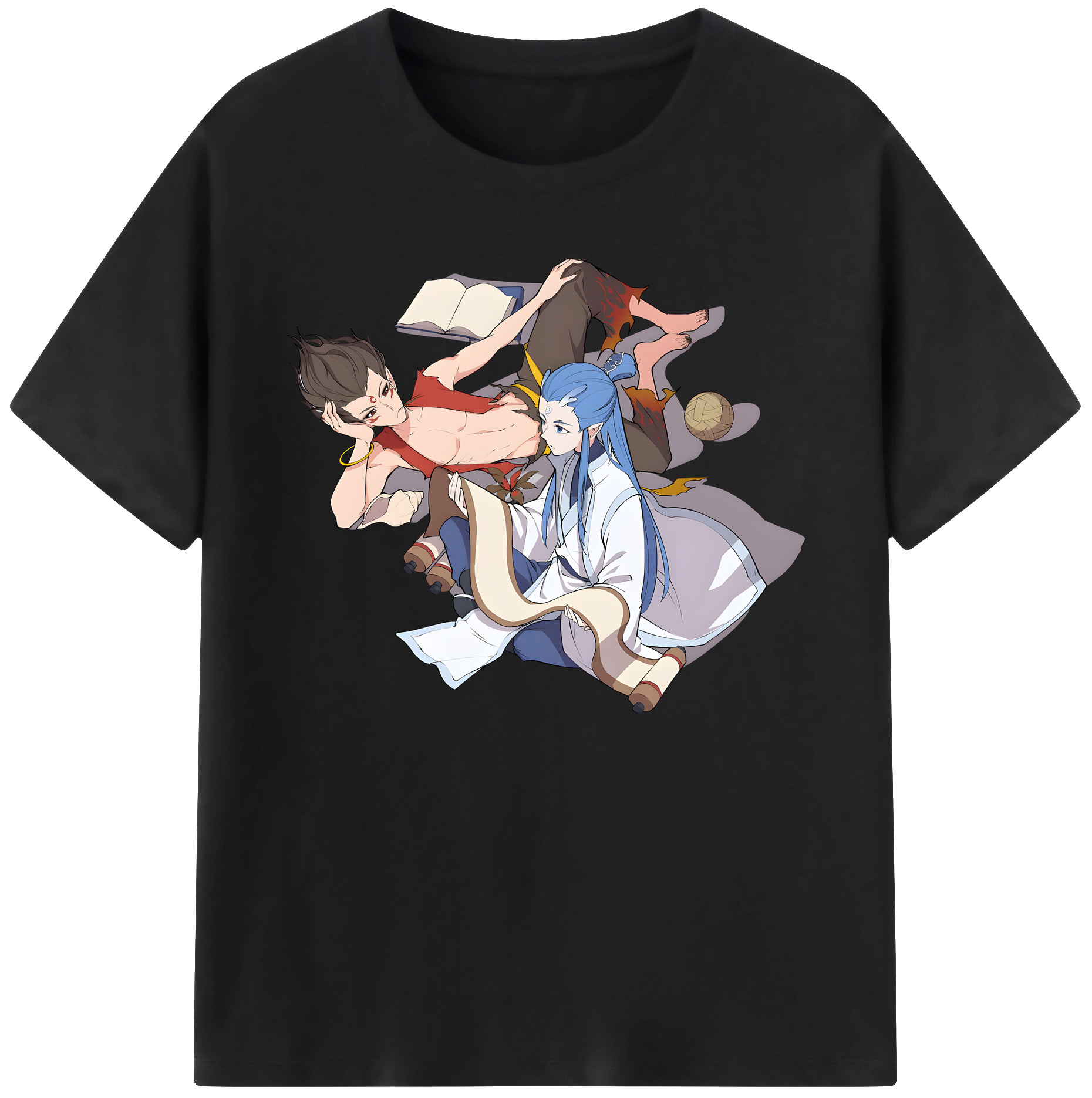 （画像用） Ne Zha 2 ナタ 魔童の大暴れ 綿100％ メンズ半袖Tシャツ｜肌触りやわらか＆通気性