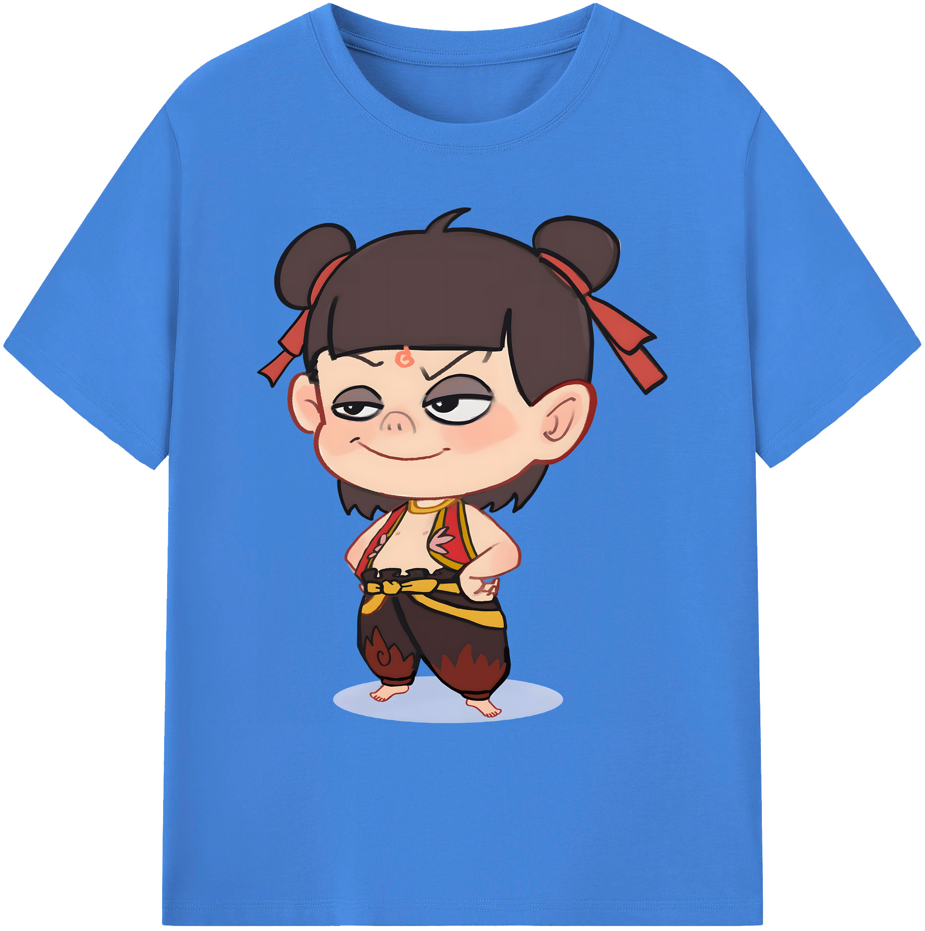 （画像用） Ne Zha 2 ナタ 魔童の大暴れ 綿100％ メンズ半袖Tシャツ｜肌触りやわらか＆通気性