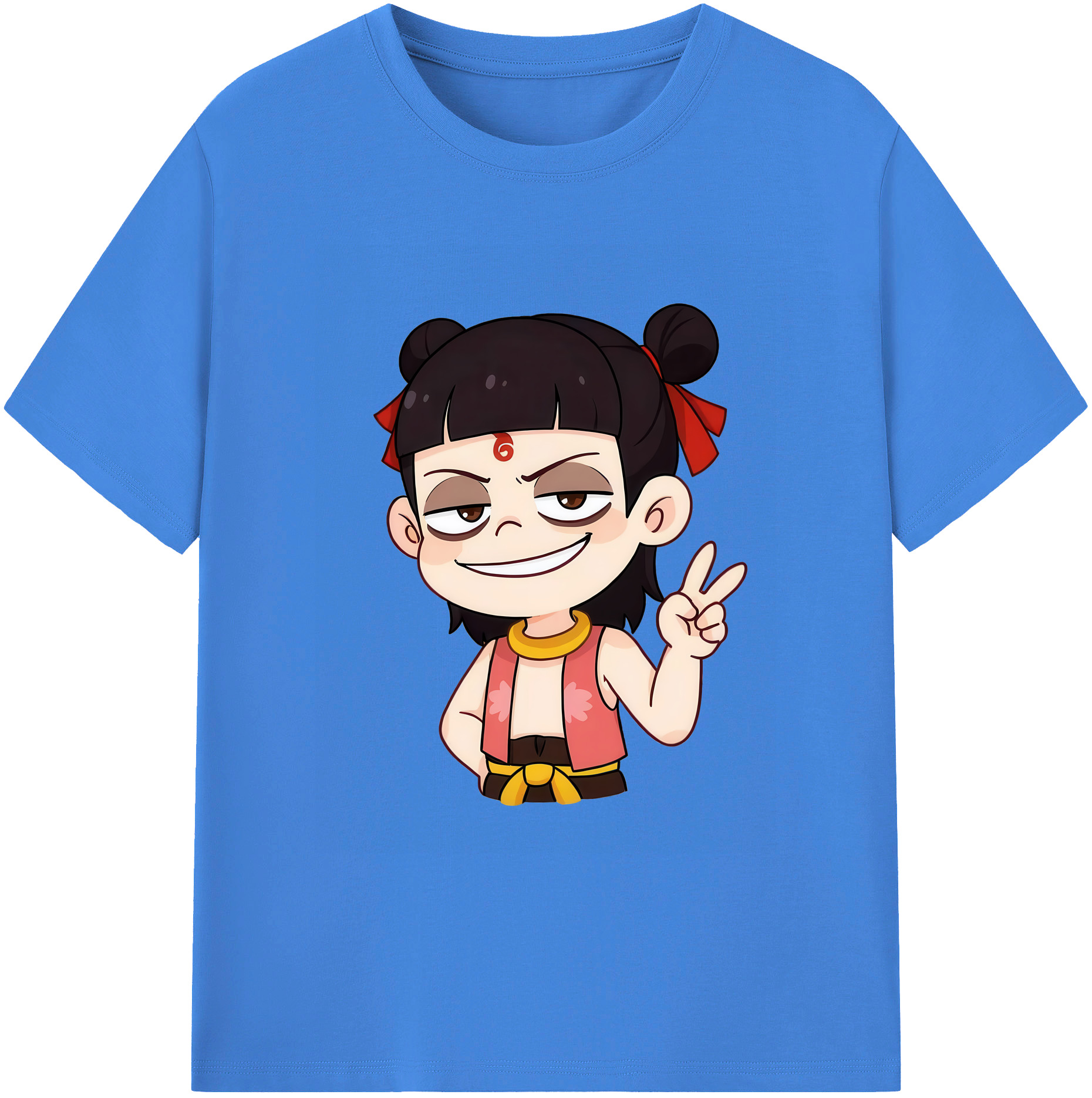 （画像用） Ne Zha 2 ナタ 魔童の大暴れ 綿100％ メンズ半袖Tシャツ｜肌触りやわらか＆通気性