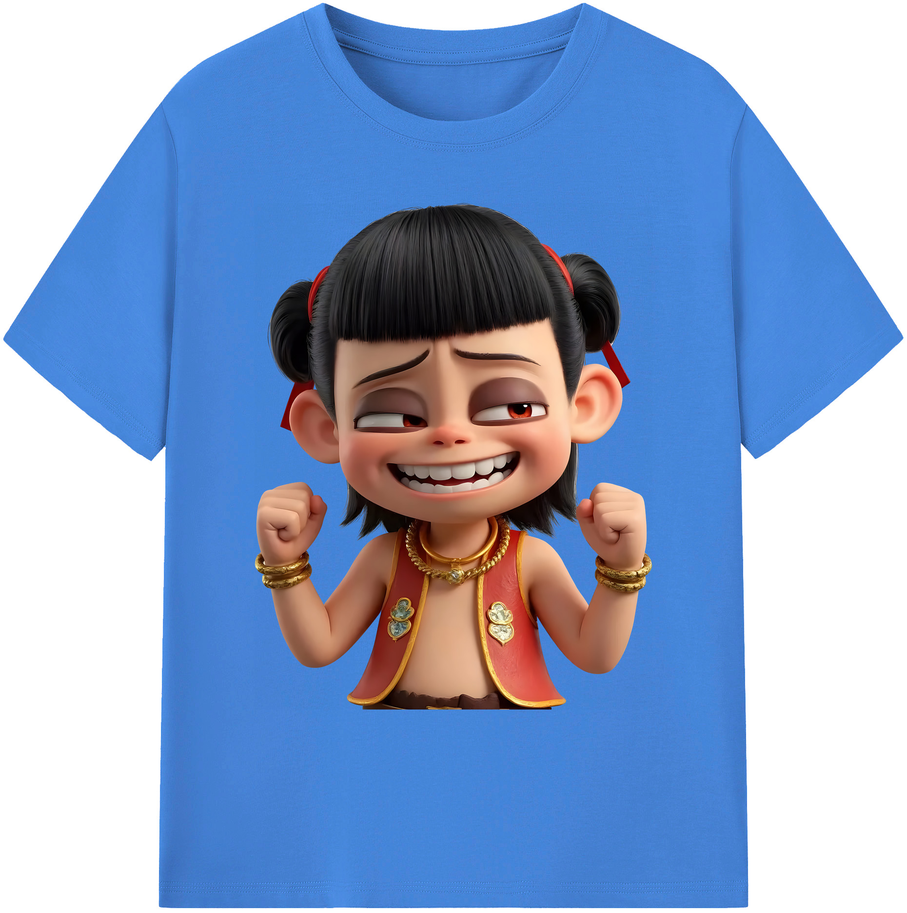 （画像用） Ne Zha 2 ナタ 魔童の大暴れ 綿100％ メンズ半袖Tシャツ｜肌触りやわらか＆通気性