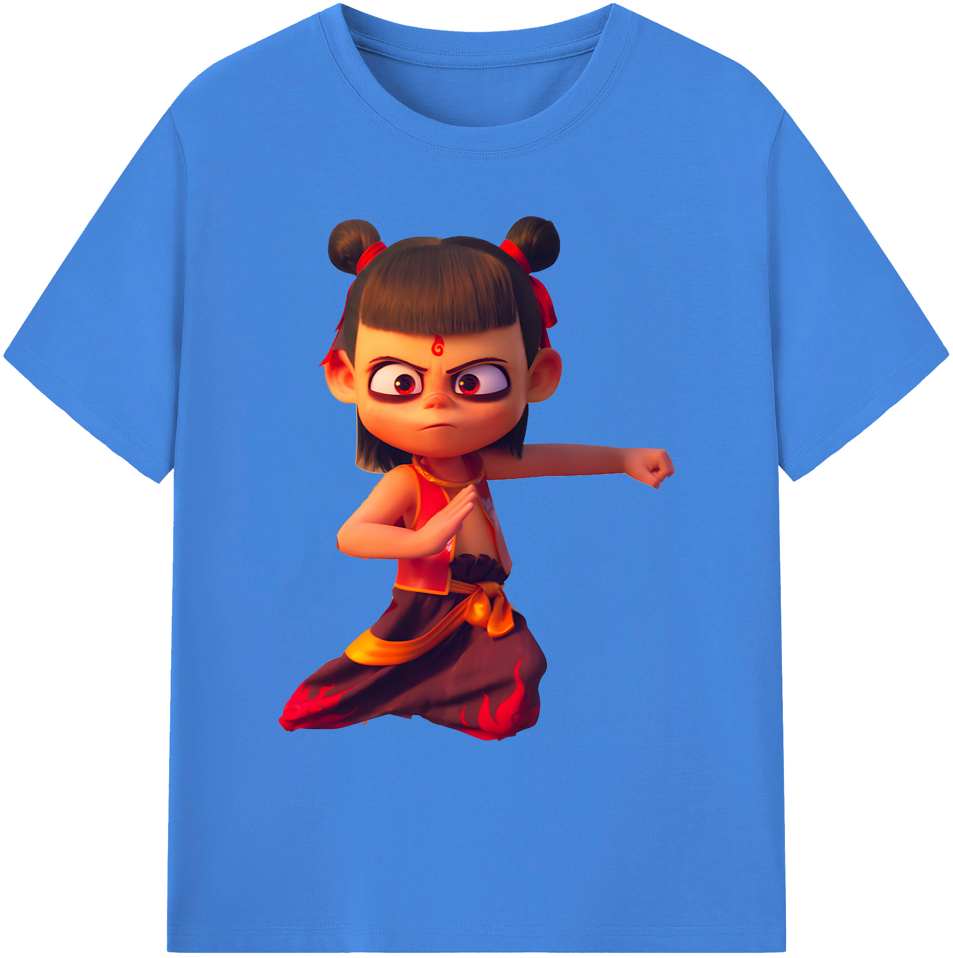 （画像用） Ne Zha 2 ナタ 魔童の大暴れ 綿100％ メンズ半袖Tシャツ｜肌触りやわらか＆通気性