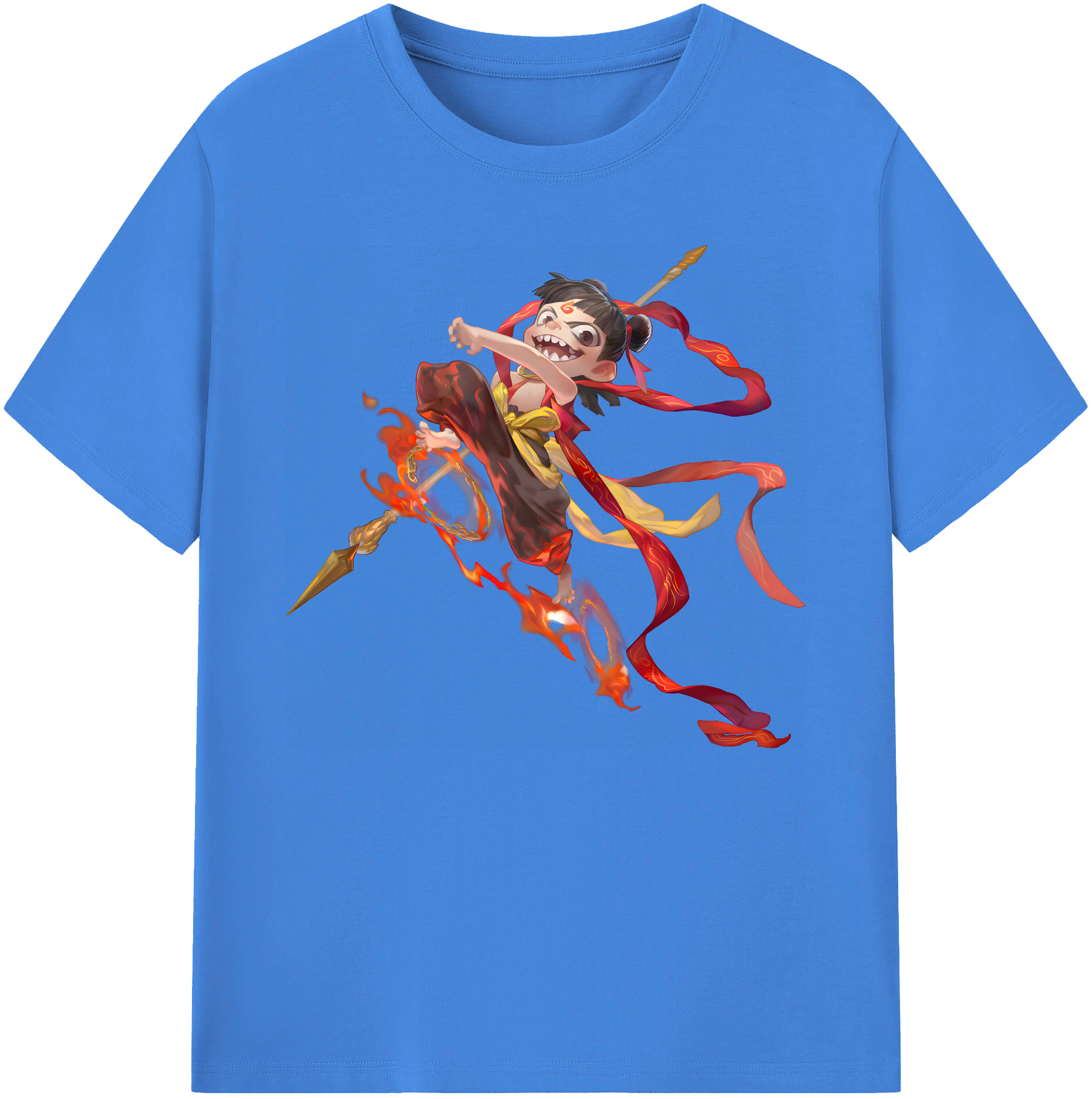 （画像用） Ne Zha 2 ナタ 魔童の大暴れ 綿100％ メンズ半袖Tシャツ｜肌触りやわらか＆通気性