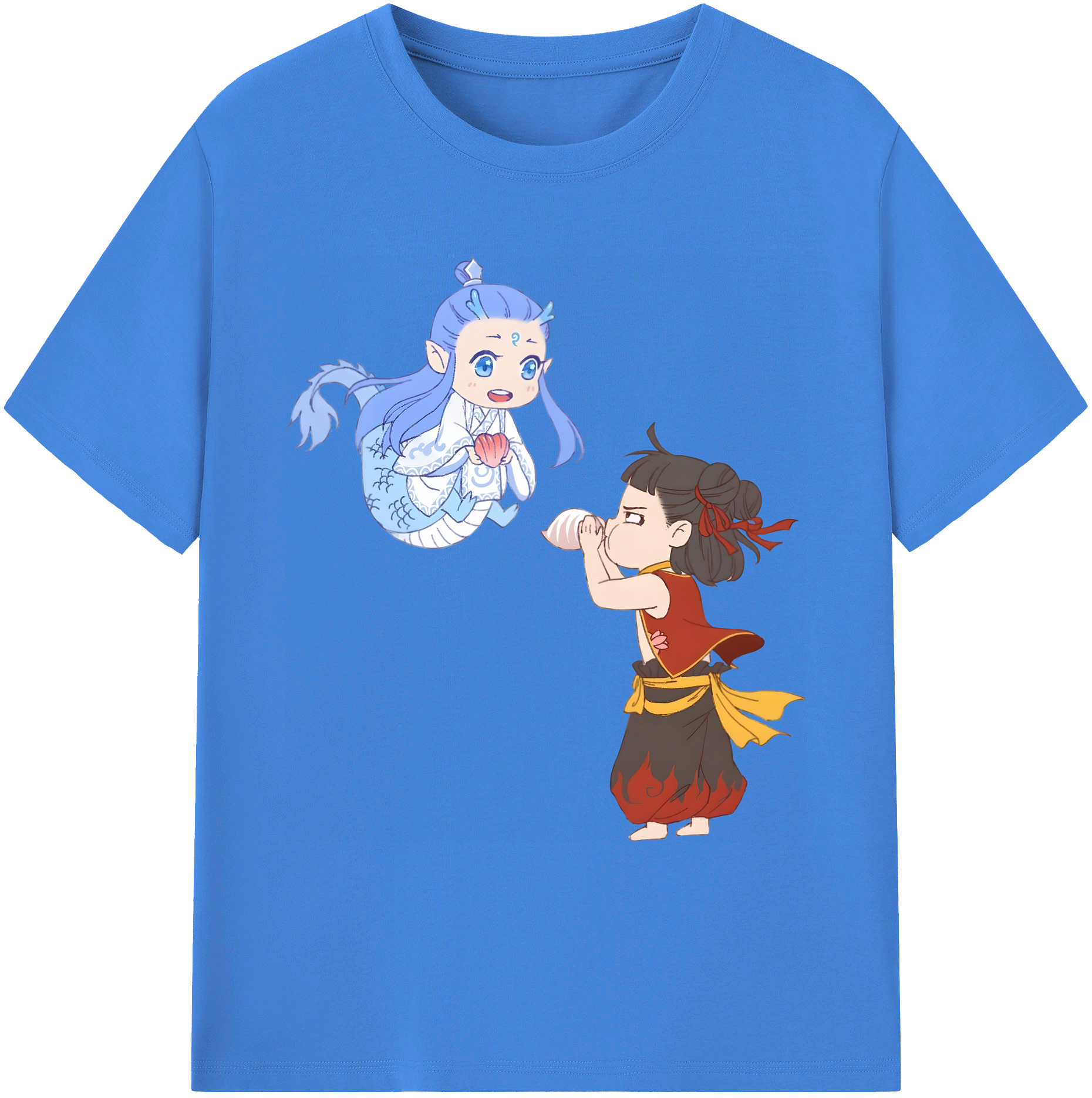 （画像用） Ne Zha 2 ナタ 魔童の大暴れ 綿100％ メンズ半袖Tシャツ｜肌触りやわらか＆通気性