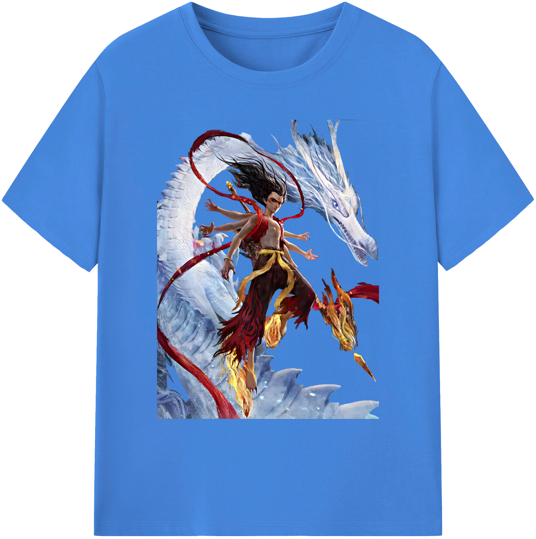 （画像用） Ne Zha 2 ナタ 魔童の大暴れ 綿100％ メンズ半袖Tシャツ｜肌触りやわらか＆通気性