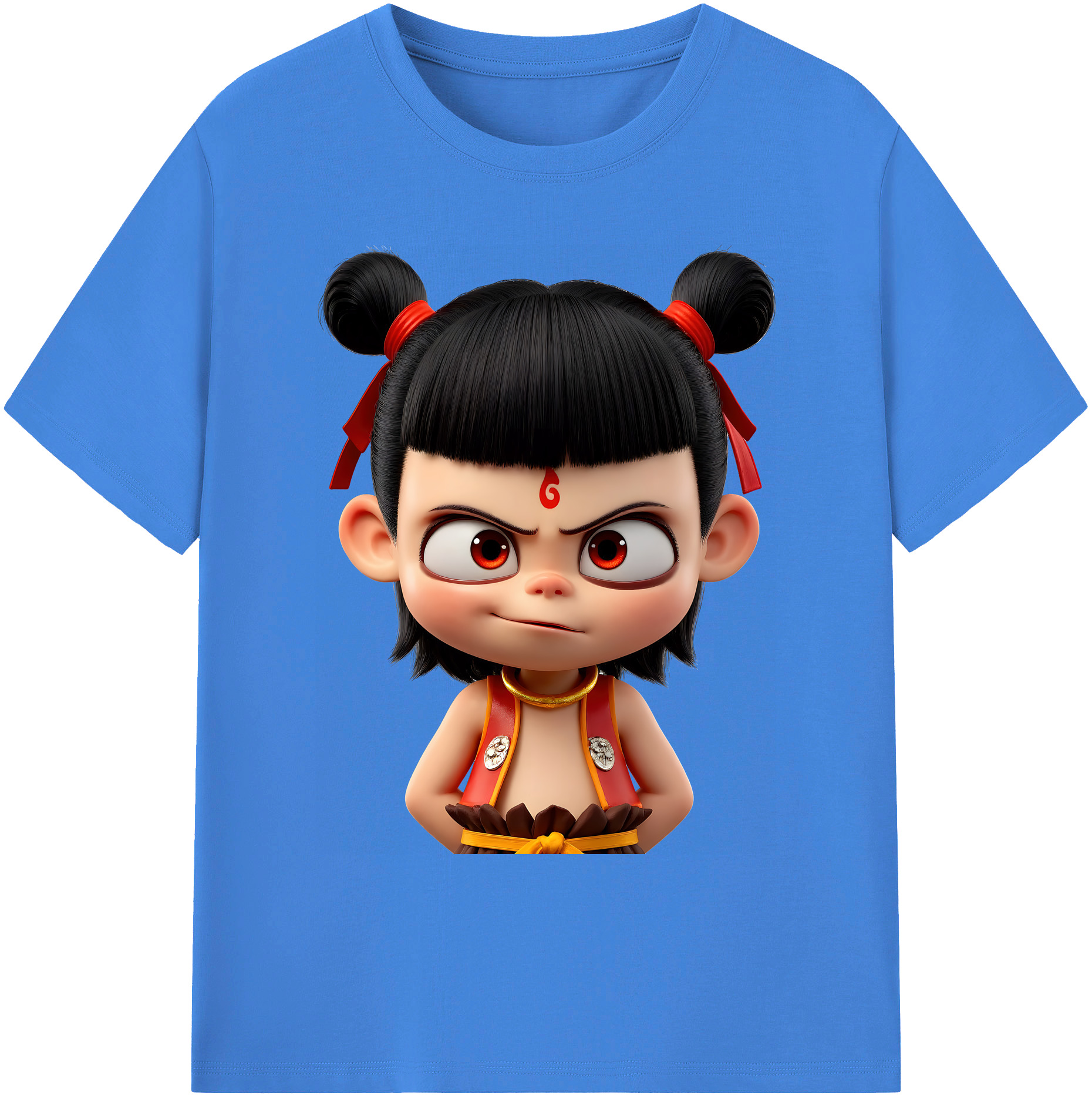 （画像用） Ne Zha 2 ナタ 魔童の大暴れ 綿100％ メンズ半袖Tシャツ｜肌触りやわらか＆通気性