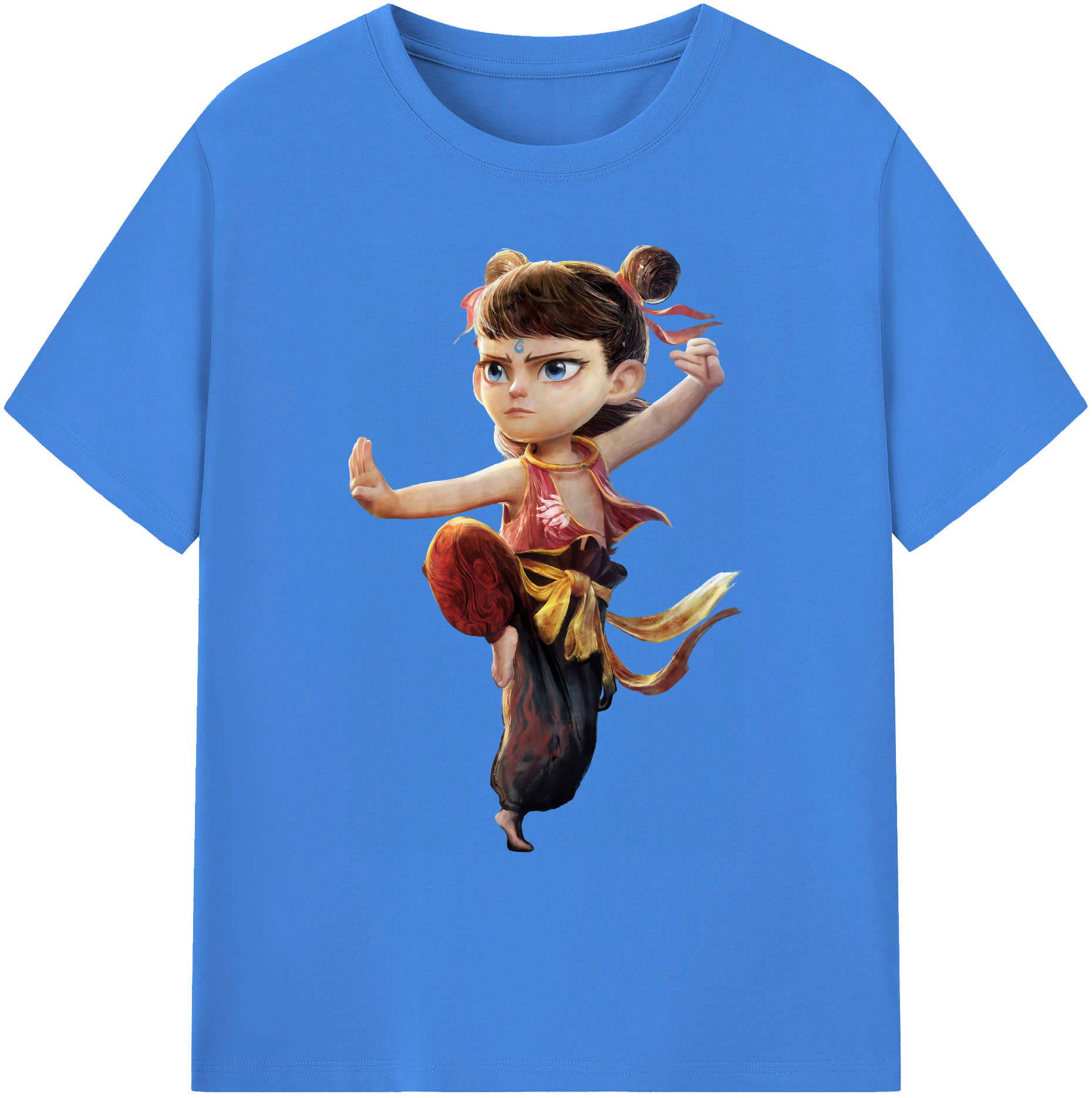 （画像用） Ne Zha 2 ナタ 魔童の大暴れ 綿100％ メンズ半袖Tシャツ｜肌触りやわらか＆通気性