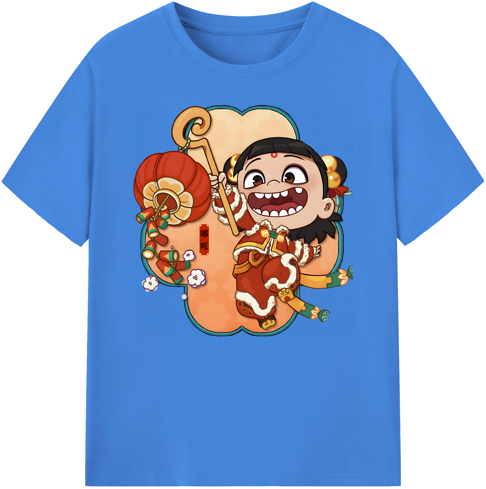 （画像用） Ne Zha 2 ナタ 魔童の大暴れ 綿100％ メンズ半袖Tシャツ｜肌触りやわらか＆通気性