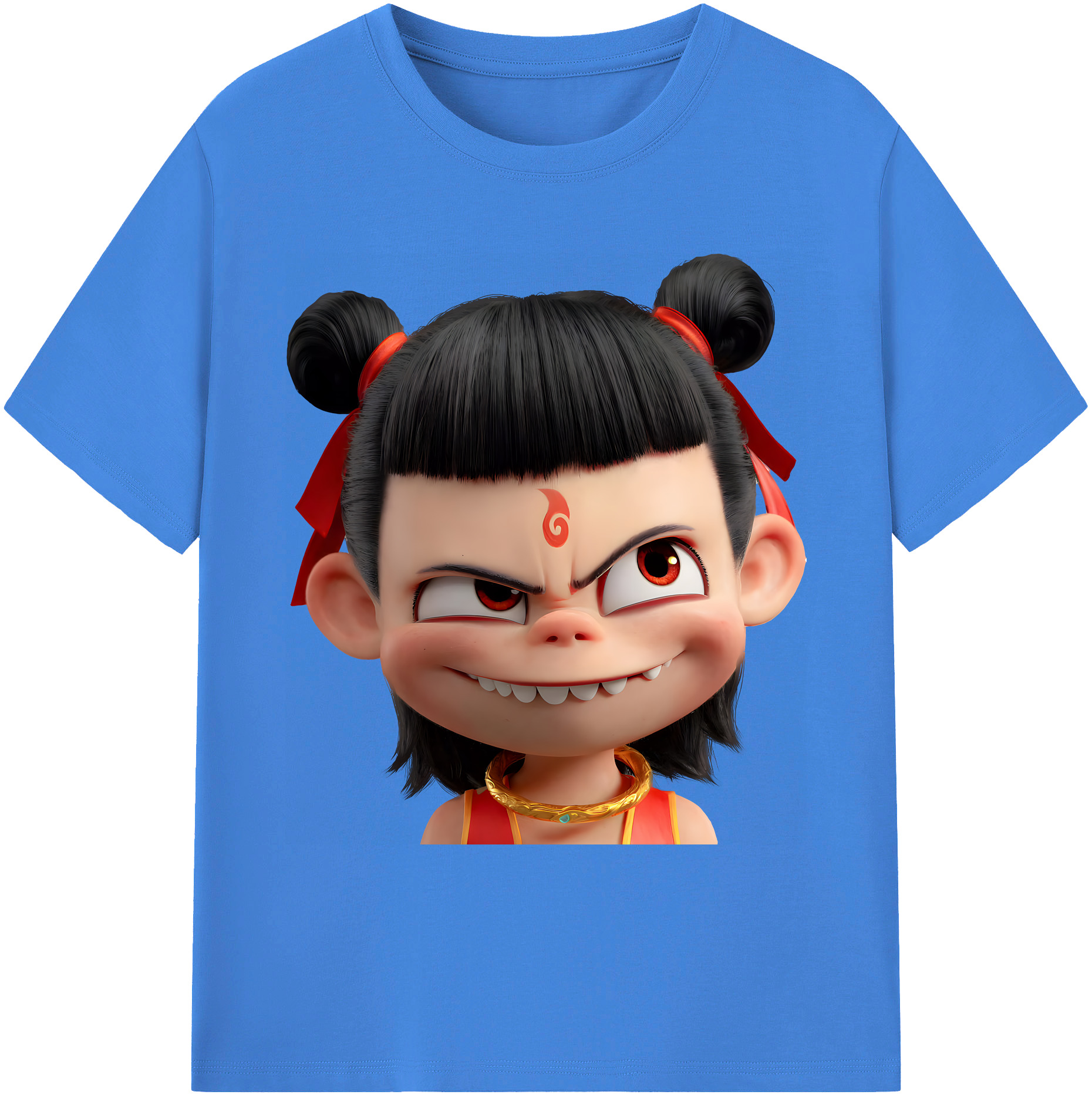 （画像用） Ne Zha 2 ナタ 魔童の大暴れ 綿100％ メンズ半袖Tシャツ｜肌触りやわらか＆通気性